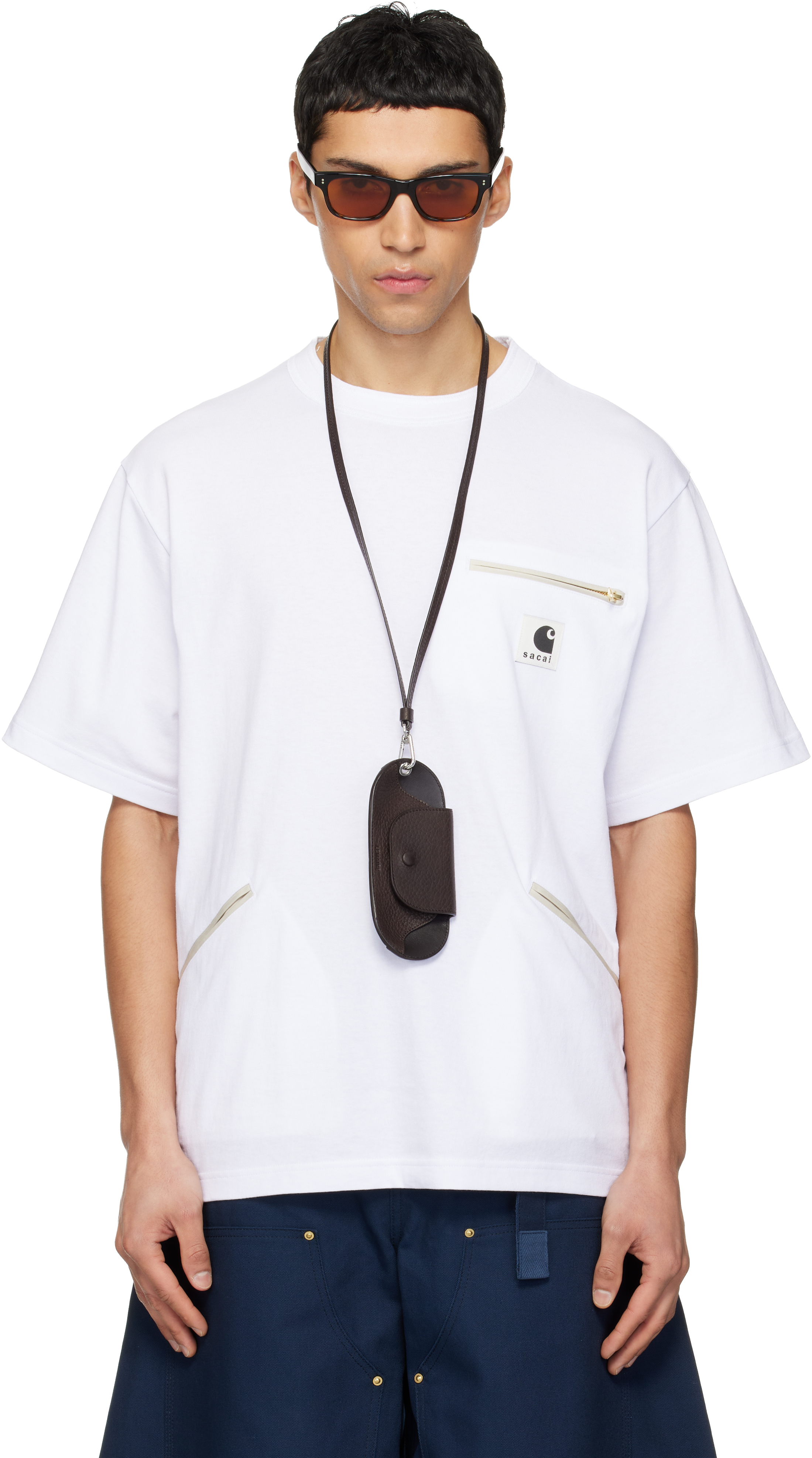 sacai: White Carhartt WIP Edition Cotton Jersey T-shirt | SSENSE