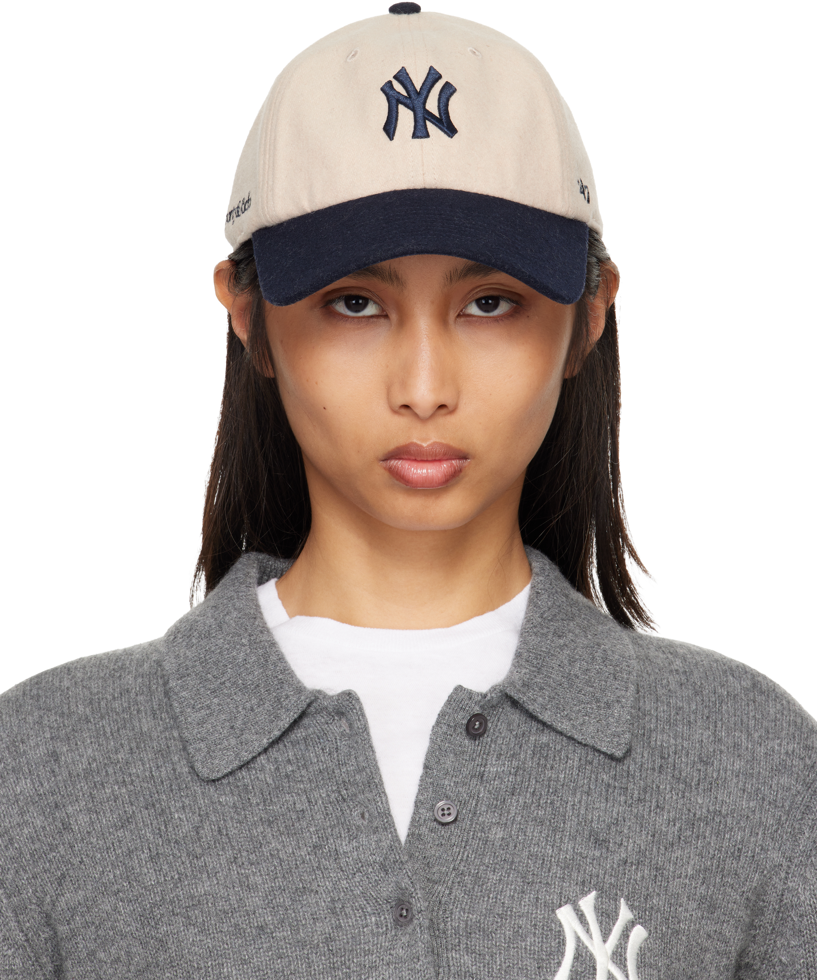Sporty & Rich: オフホワイト＆ネイビー '47エディション Yankees