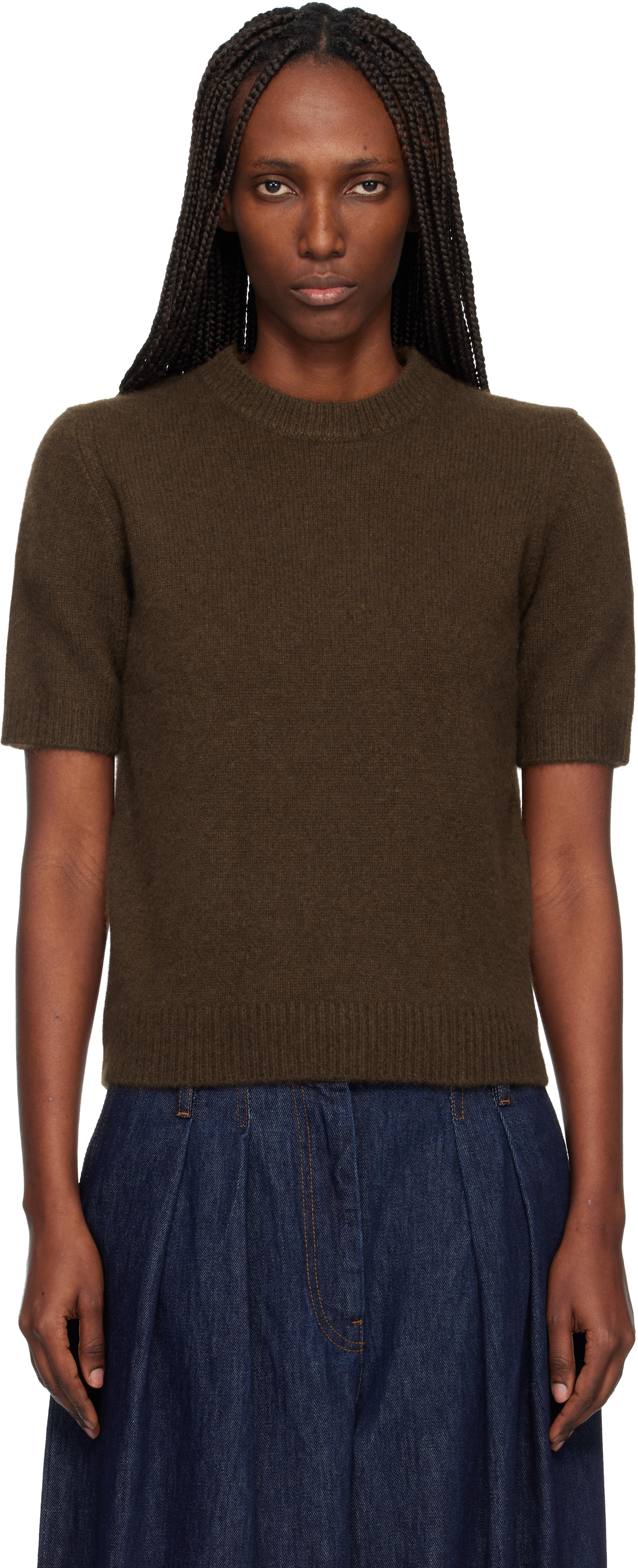 Arch4 Brown Giselle Crewneck Sweater In Black
