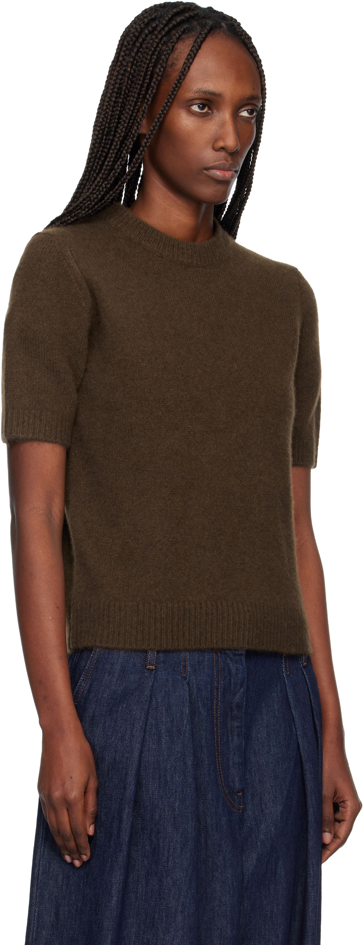 Arch4 Brown Giselle Crewneck Sweater In Black
