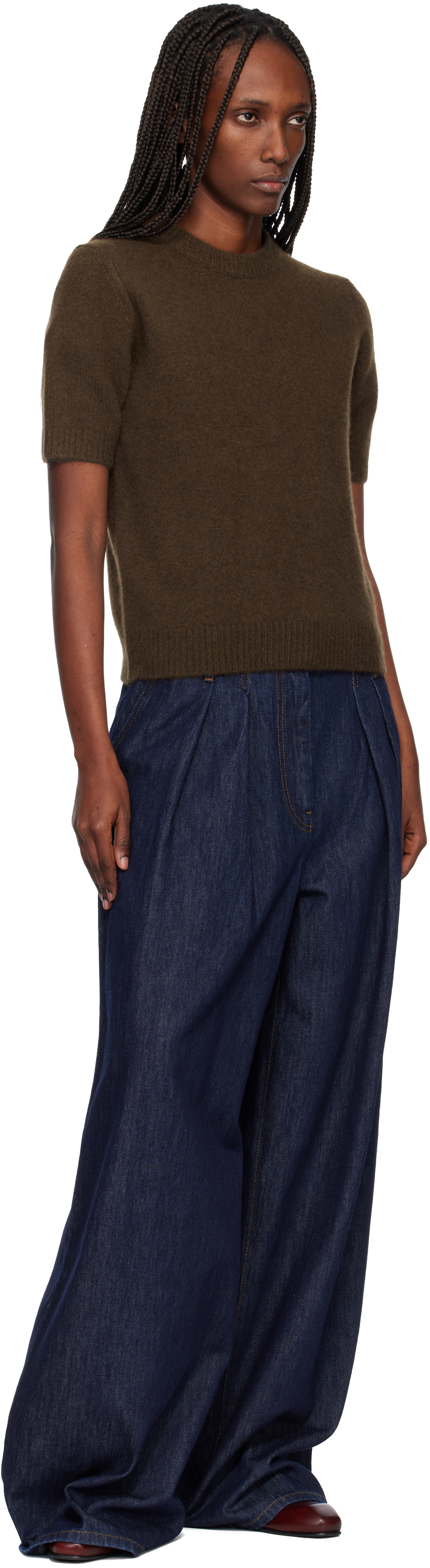 Arch4 Brown Giselle Crewneck Sweater In Black