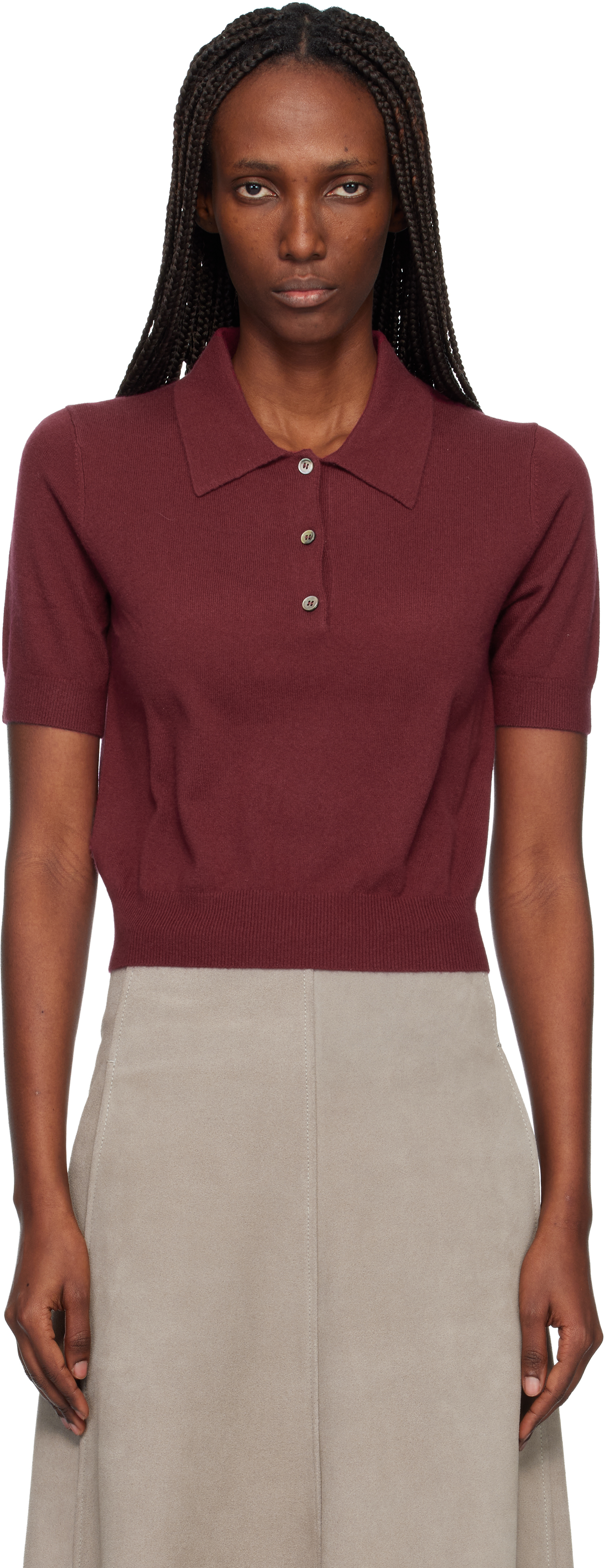 Arch4 Ssense Exclusive Red Caitlin Polo In Burgundy