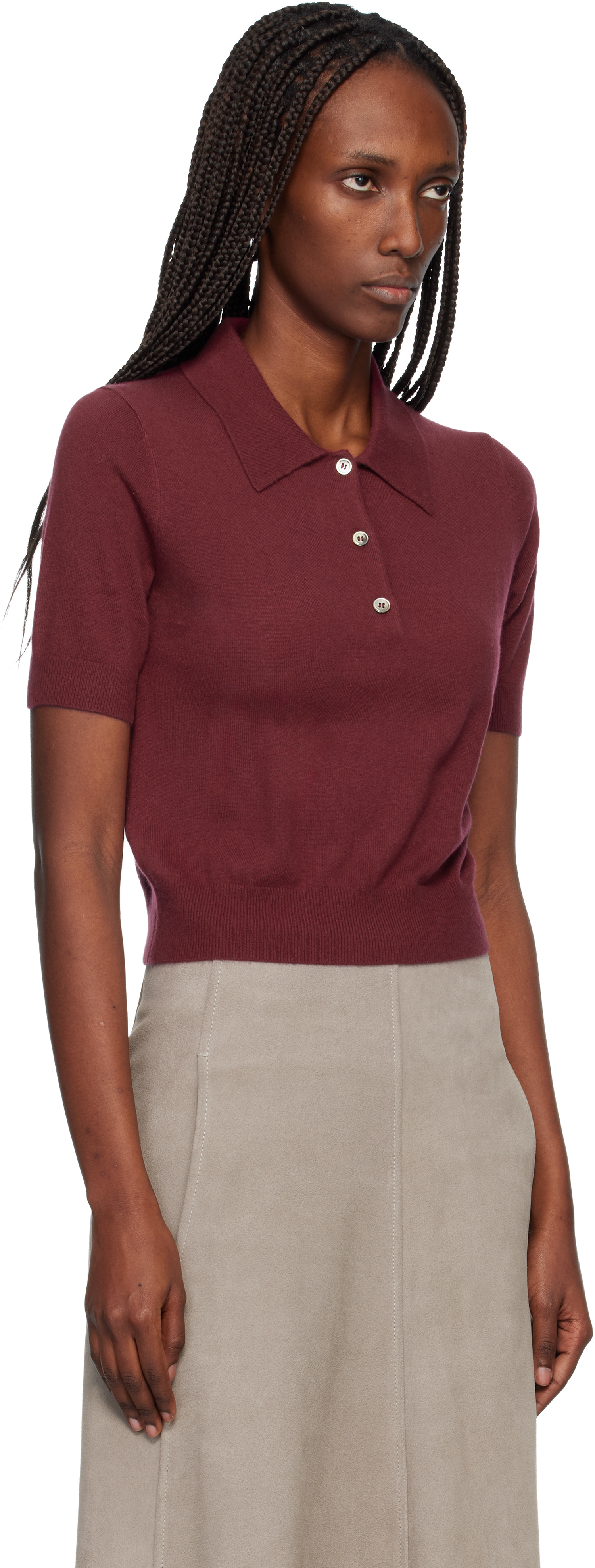 Arch4 Ssense Exclusive Red Caitlin Polo In Burgundy