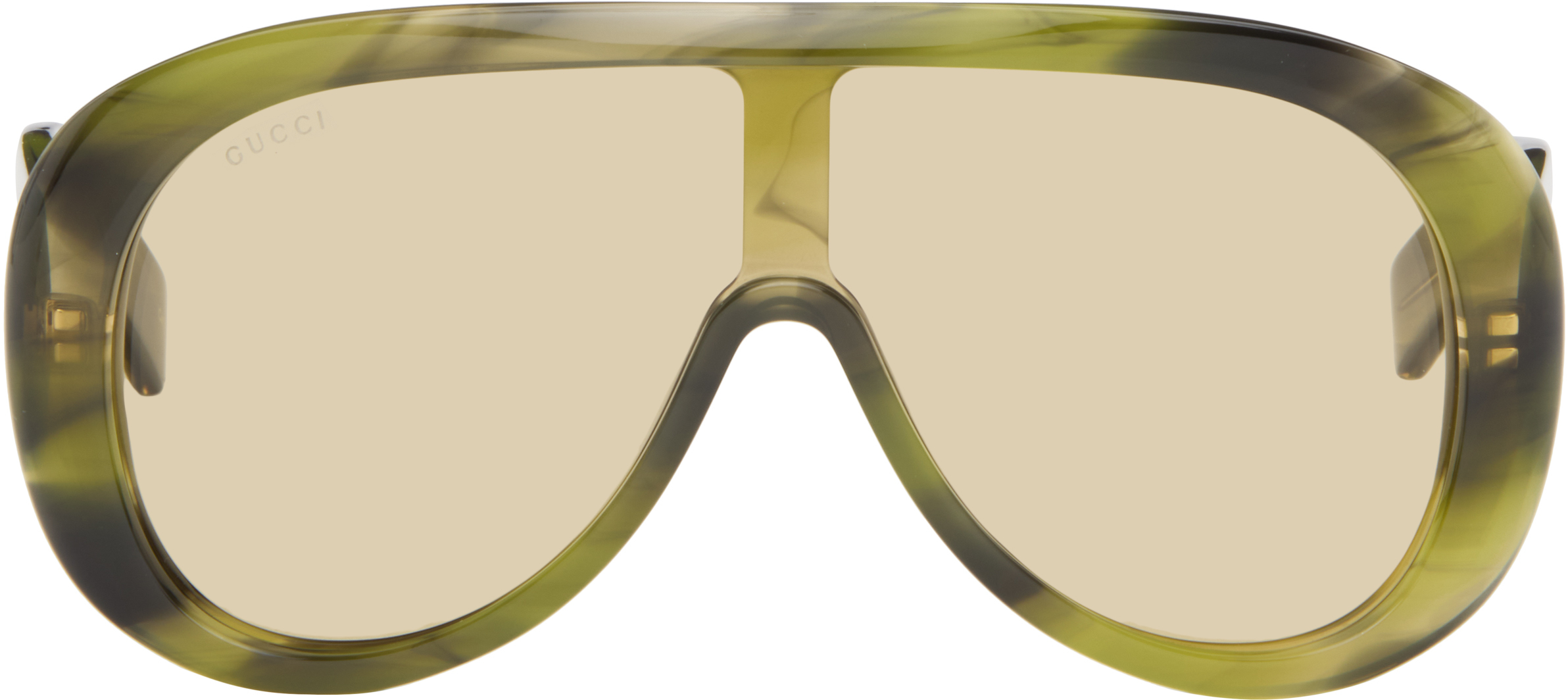 小物 GUCCI linestone clear sunglasses brown Gucci: Brown Rectangular Frame Sunglasses | SSENSE