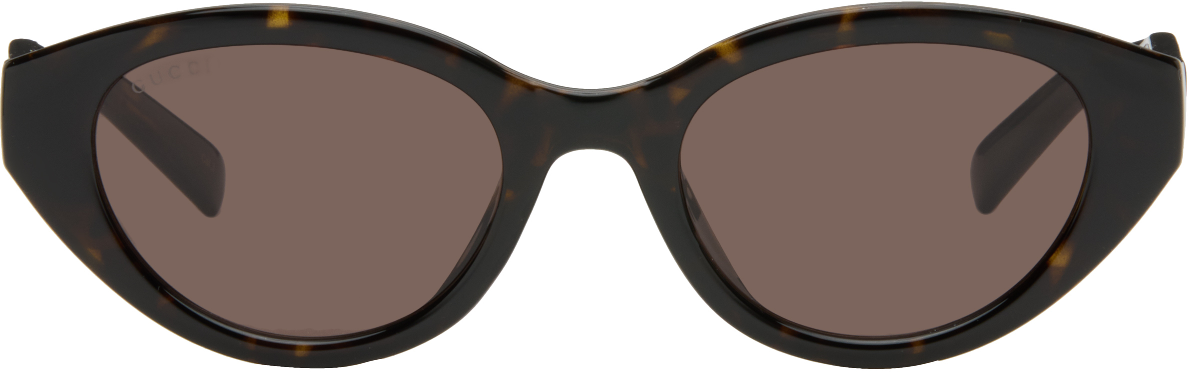 Gucci: Brown 'Gucci Lines' Sunglasses | SSENSE