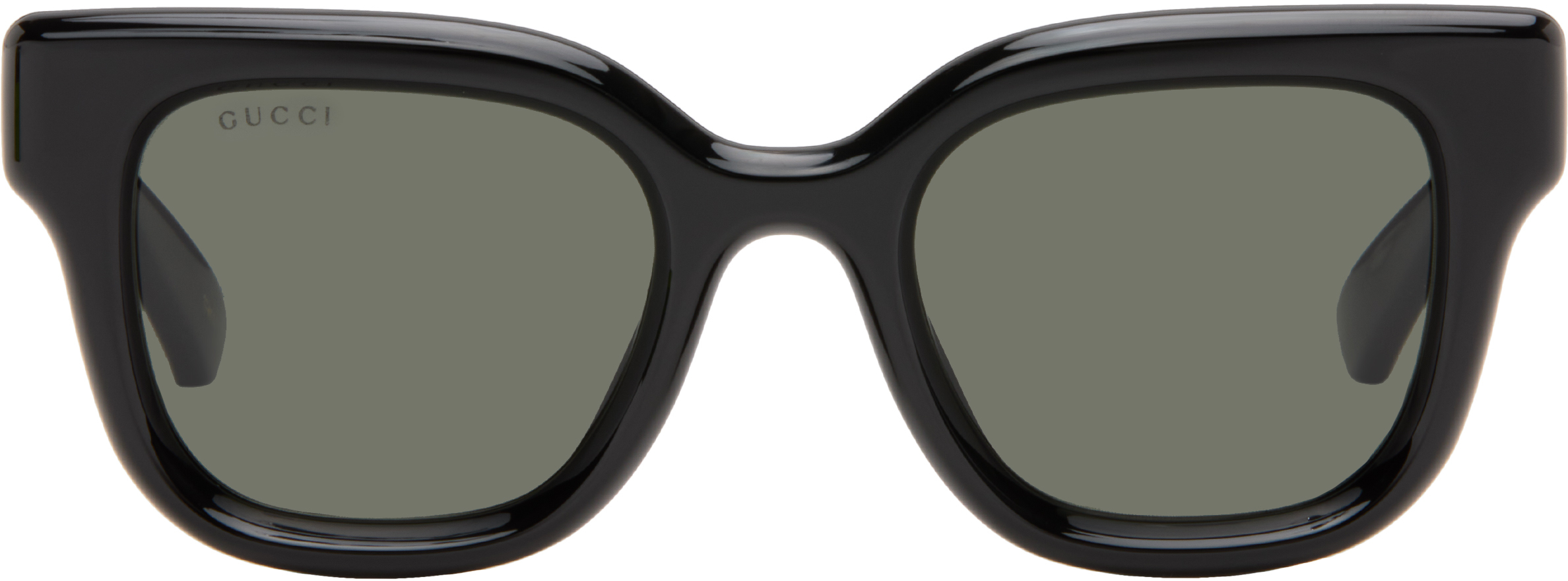 Gucci: Black Round Frame Sunglasses | SSENSE
