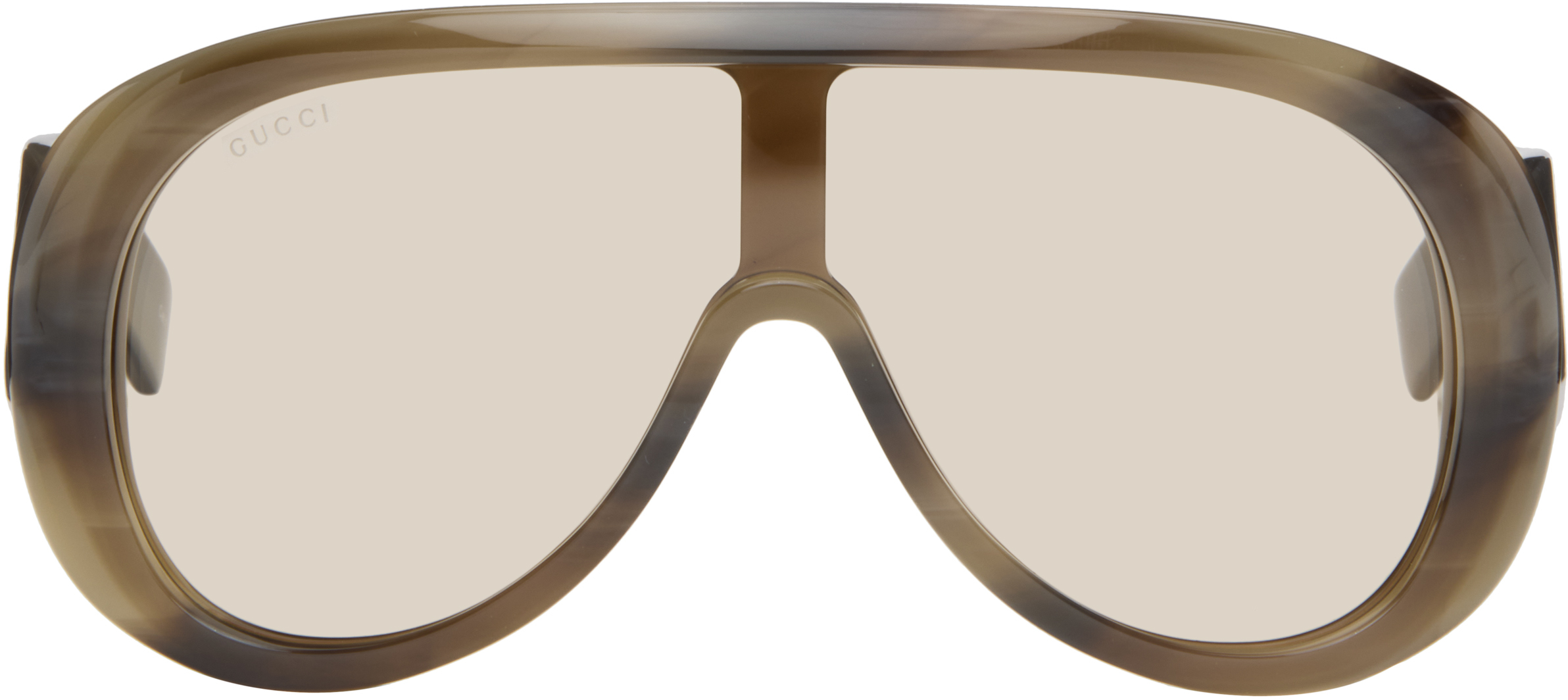 Gucci: ブラウン スクエアサングラス | SSENSE 日本