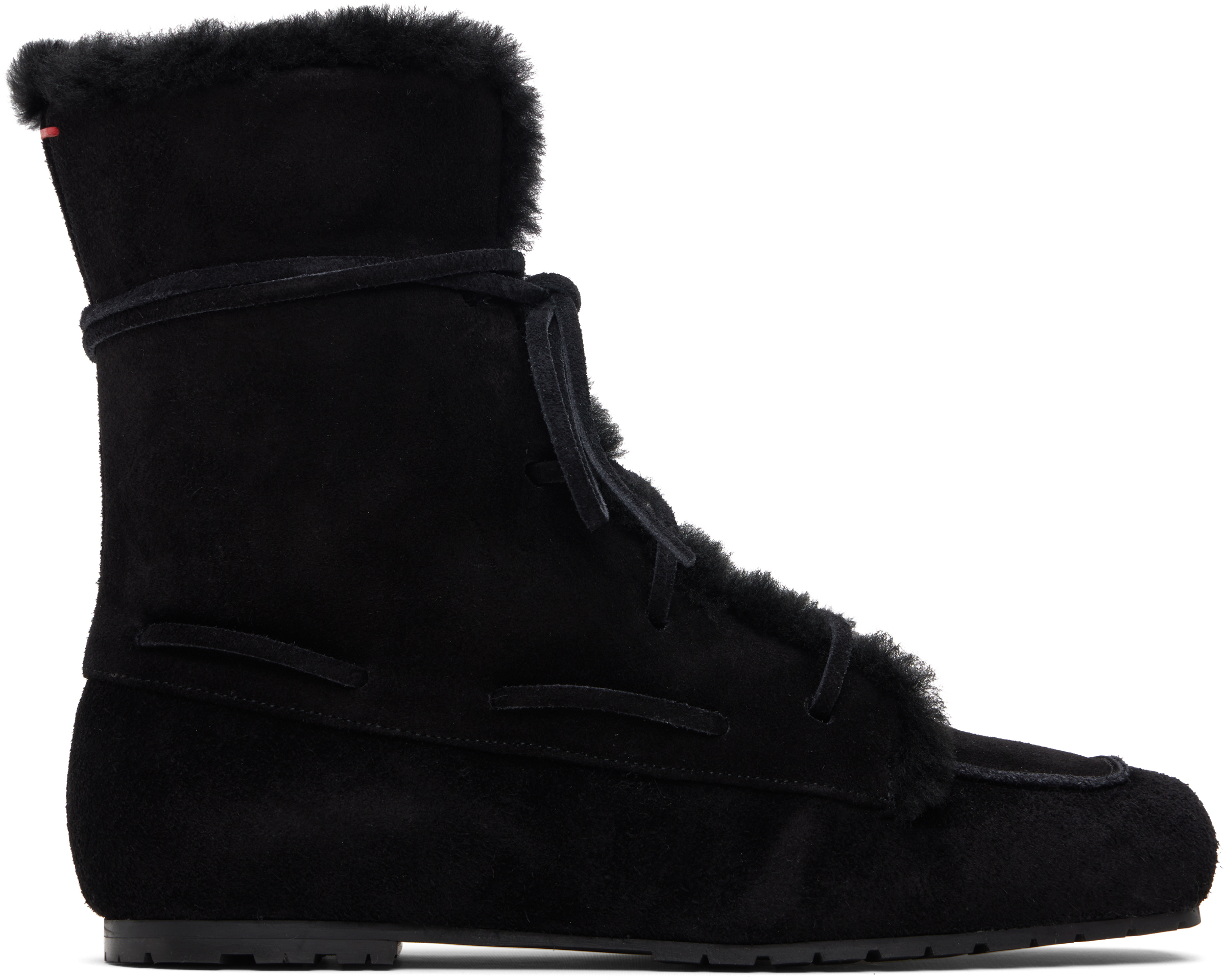 Aeyde Black Paul Shearling Ankle Boots In Multi
