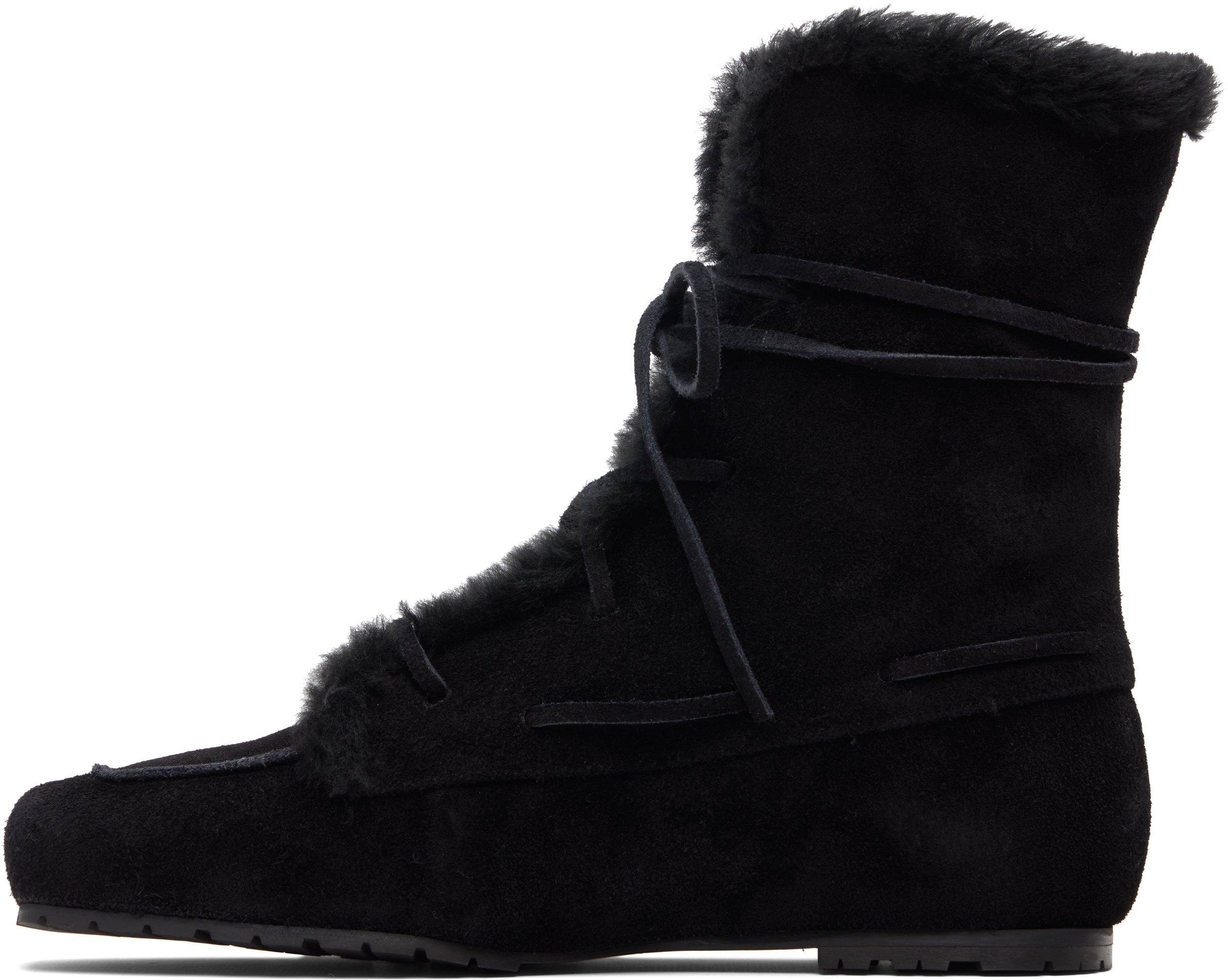 Aeyde Black Paul Shearling Ankle Boots In Multi