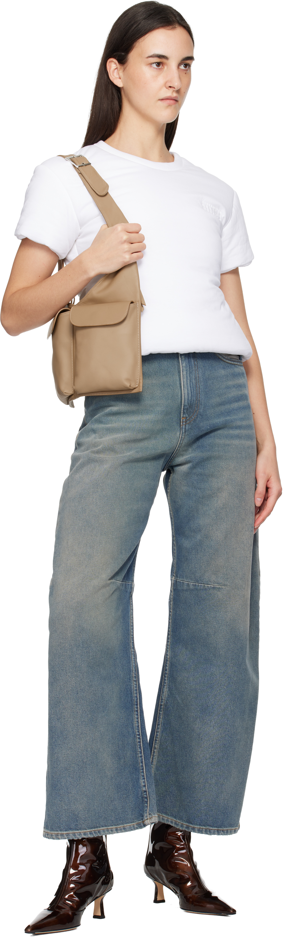 Aeyde Brown Sila Patent Leather Boots