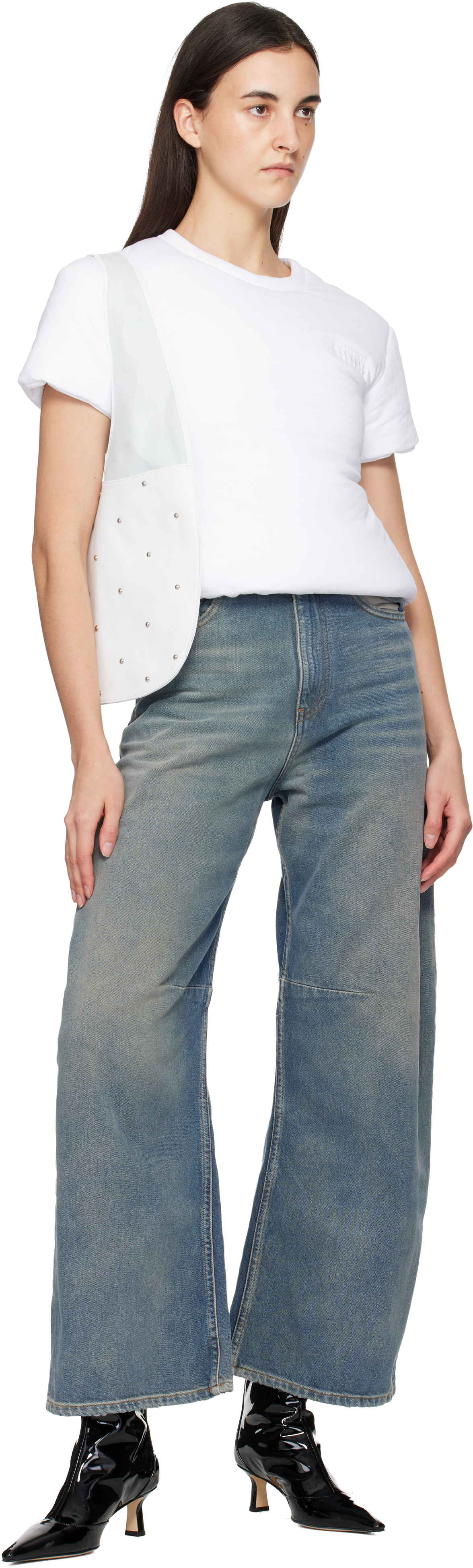 Aeyde Black Sila Patent Leather Boots In Black