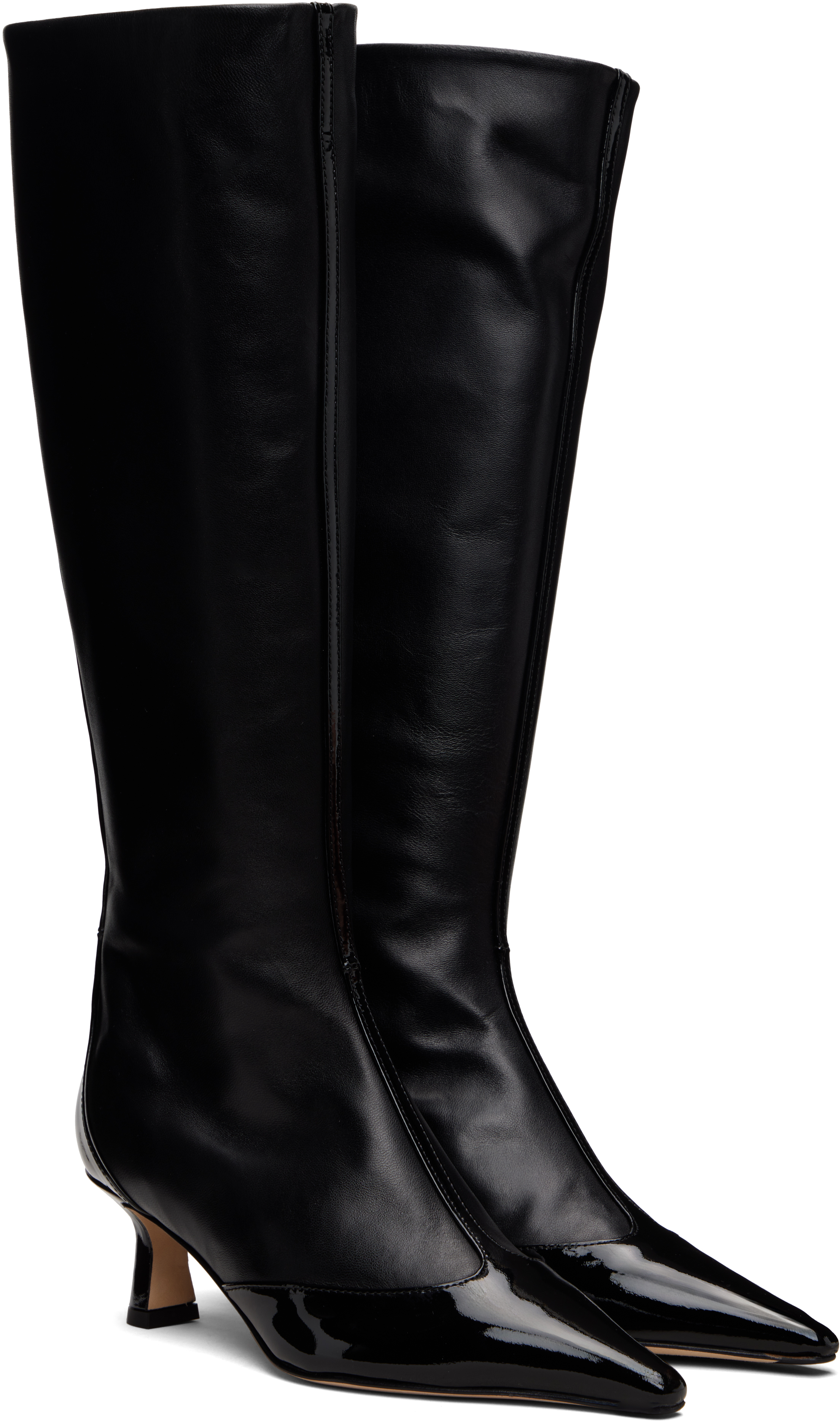 Aeyde Black Alexis Dual-tone Tall Boots In Black