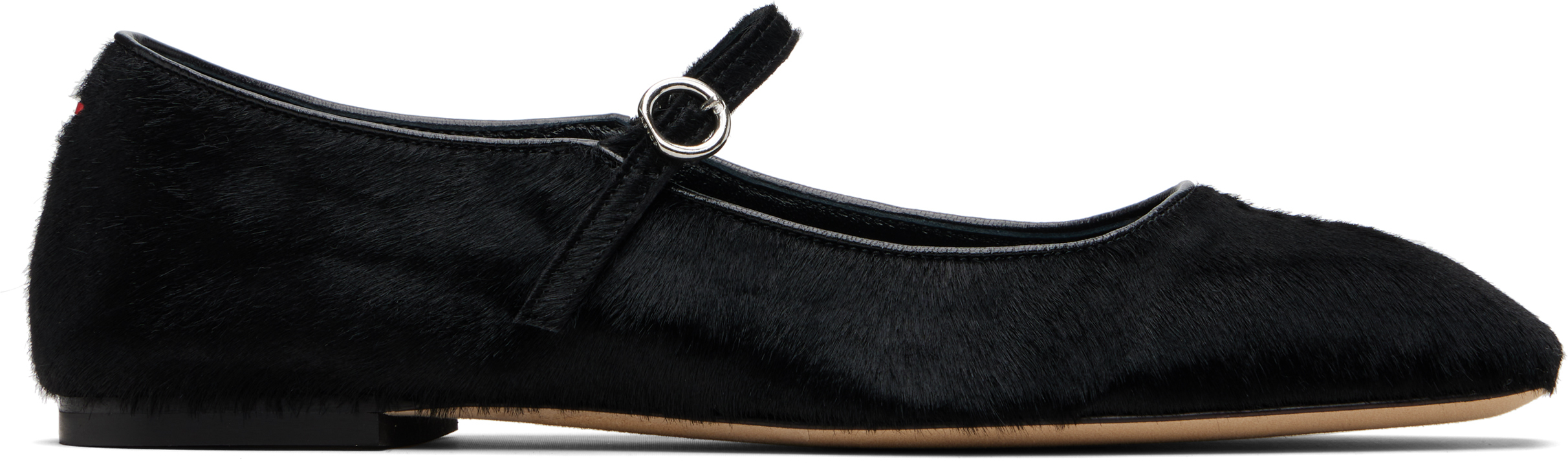 Aeyde Black Uma Ponyhair Mary-jane Ballerina Flats In Black