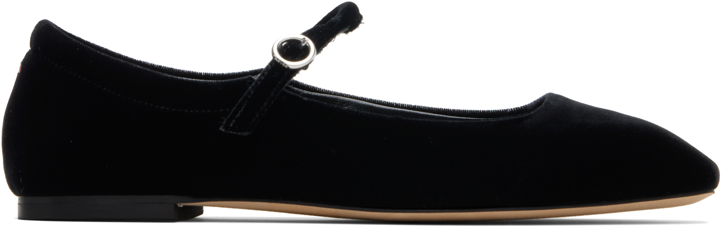 Aeyde Black Uma Velvet Mary-jane Flats In Black