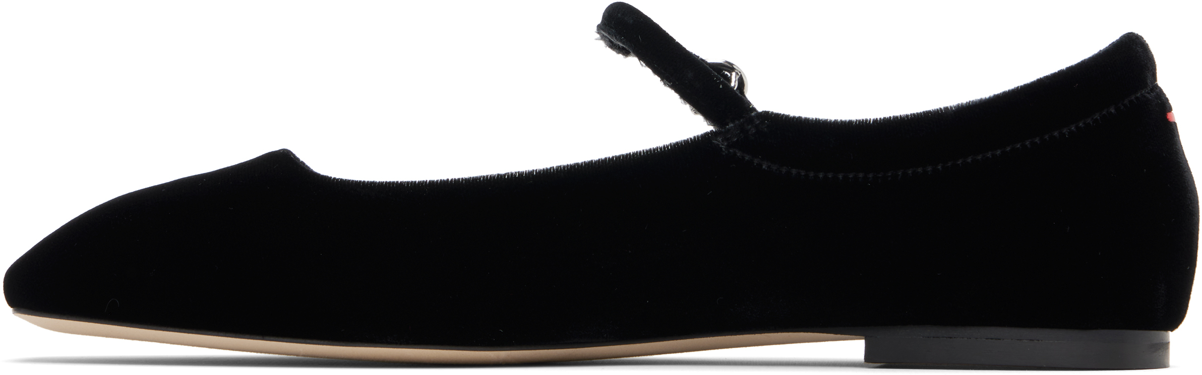Aeyde Black Uma Velvet Mary-jane Flats In Black
