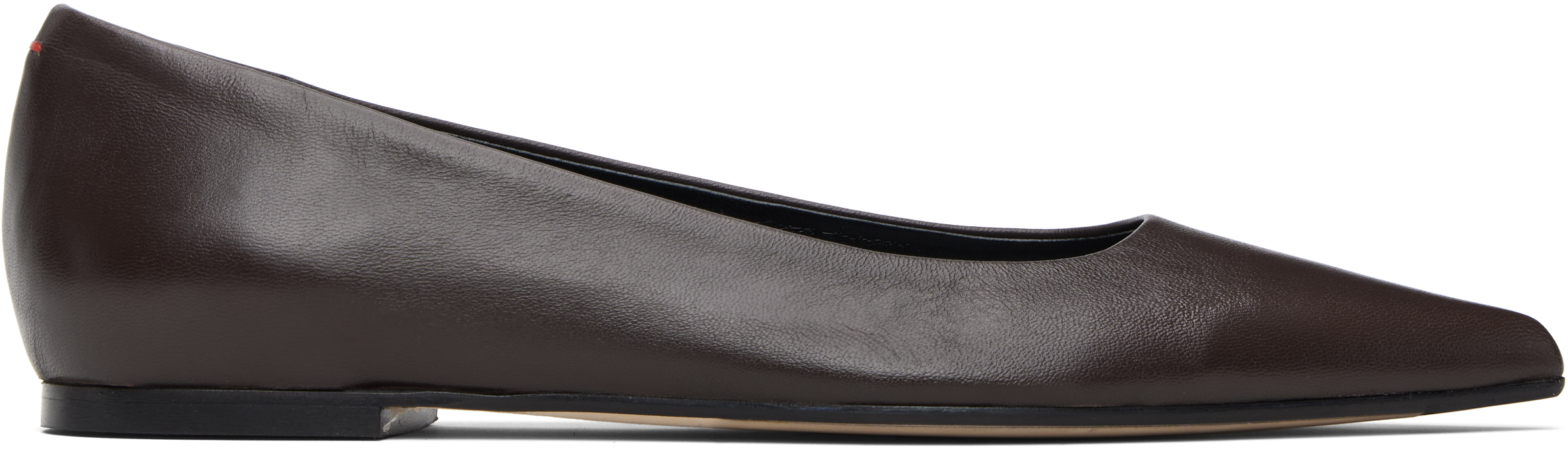 Brown Cassy Pointed-Toe Ballerina Flats