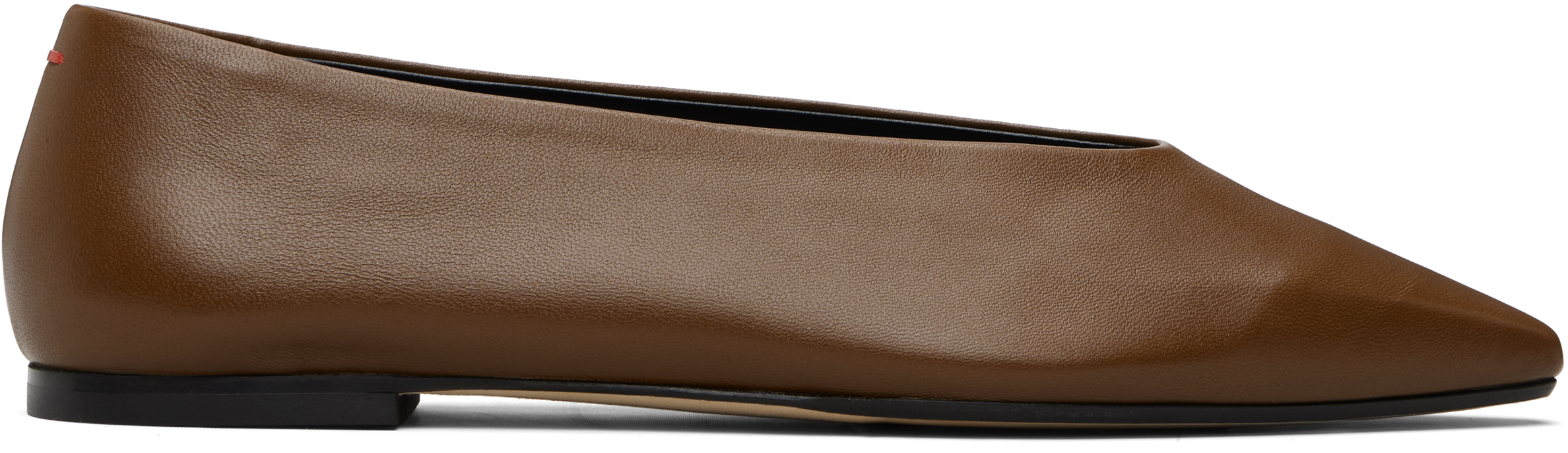 Brown Betty Square-Toe Ballerina Flats