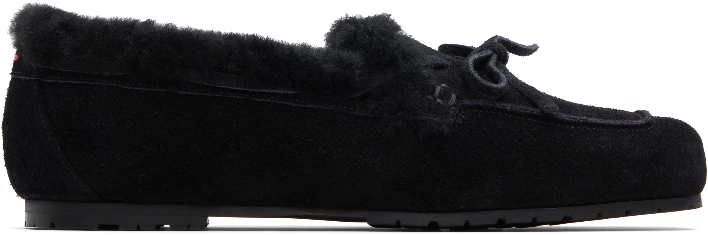 Aeyde Black Jasper Shearling Loafers