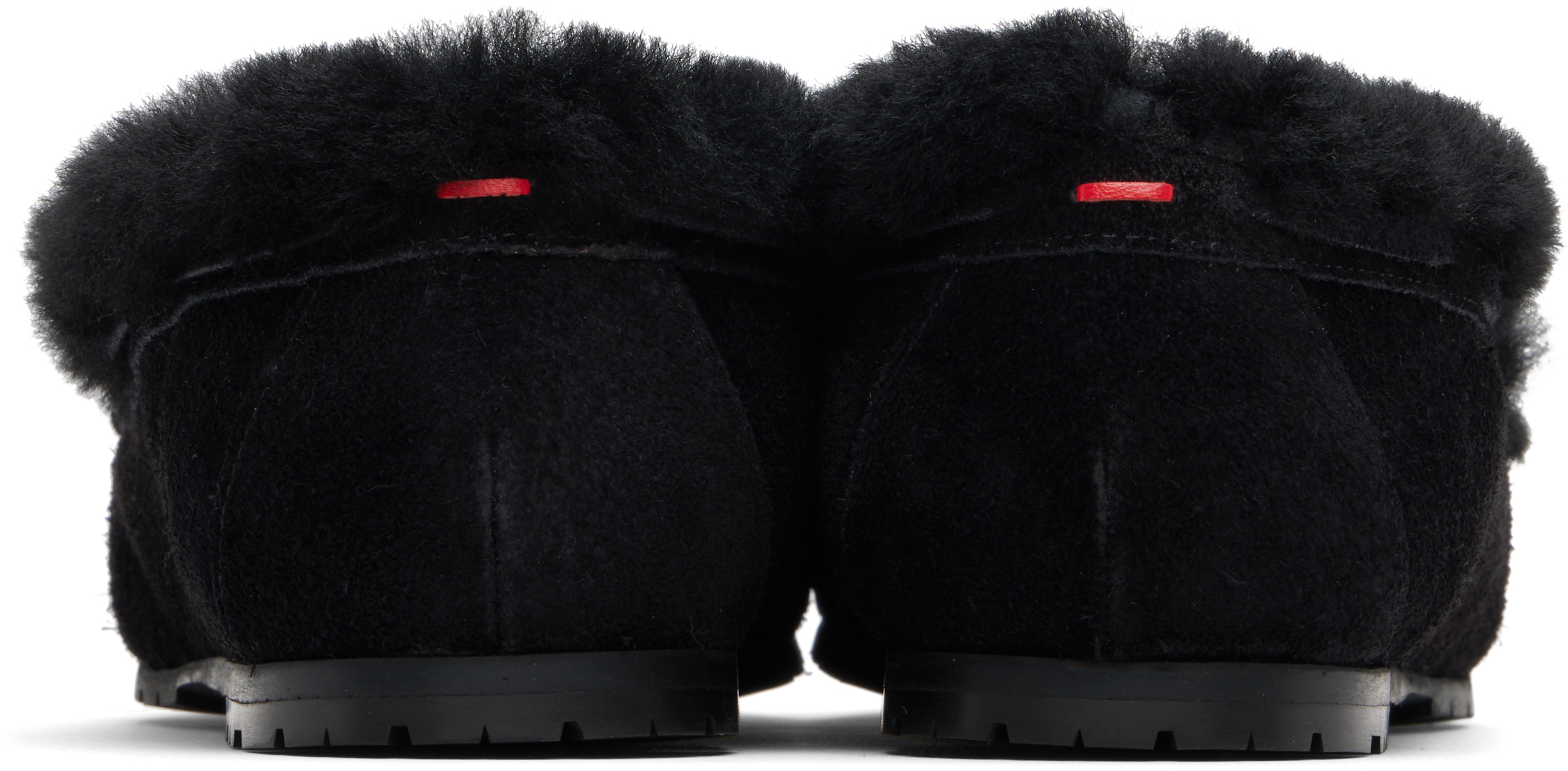 Aeyde Black Jasper Shearling Loafers In Black