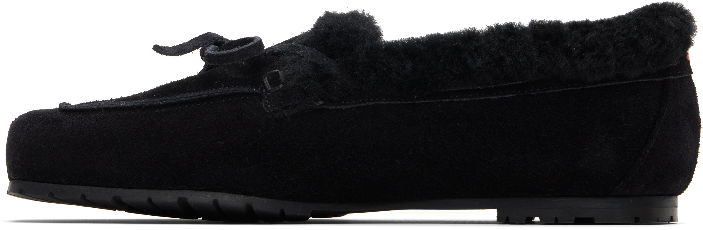 Aeyde Black Jasper Shearling Loafers In Black