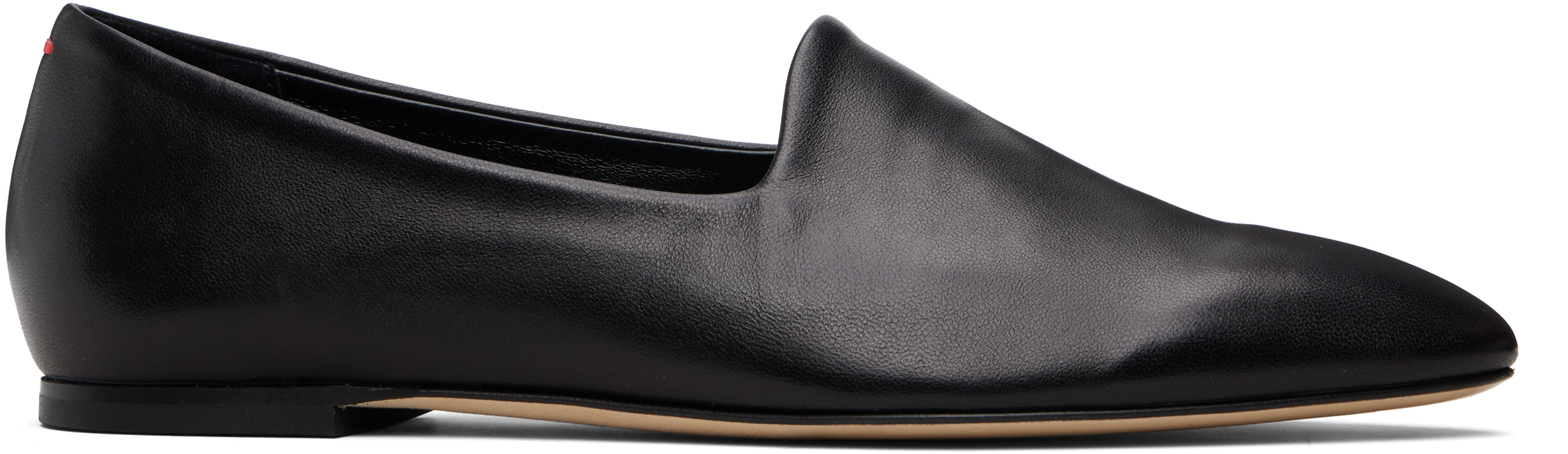 Aeyde Black Vanna Almond-Toe Loafers