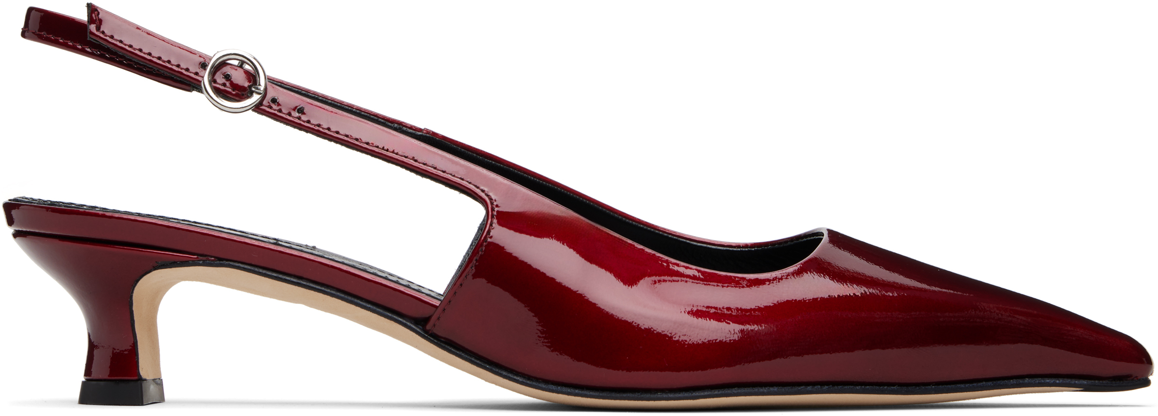 Aeyde Burgundy Catrina Patent Leather Heels In Red