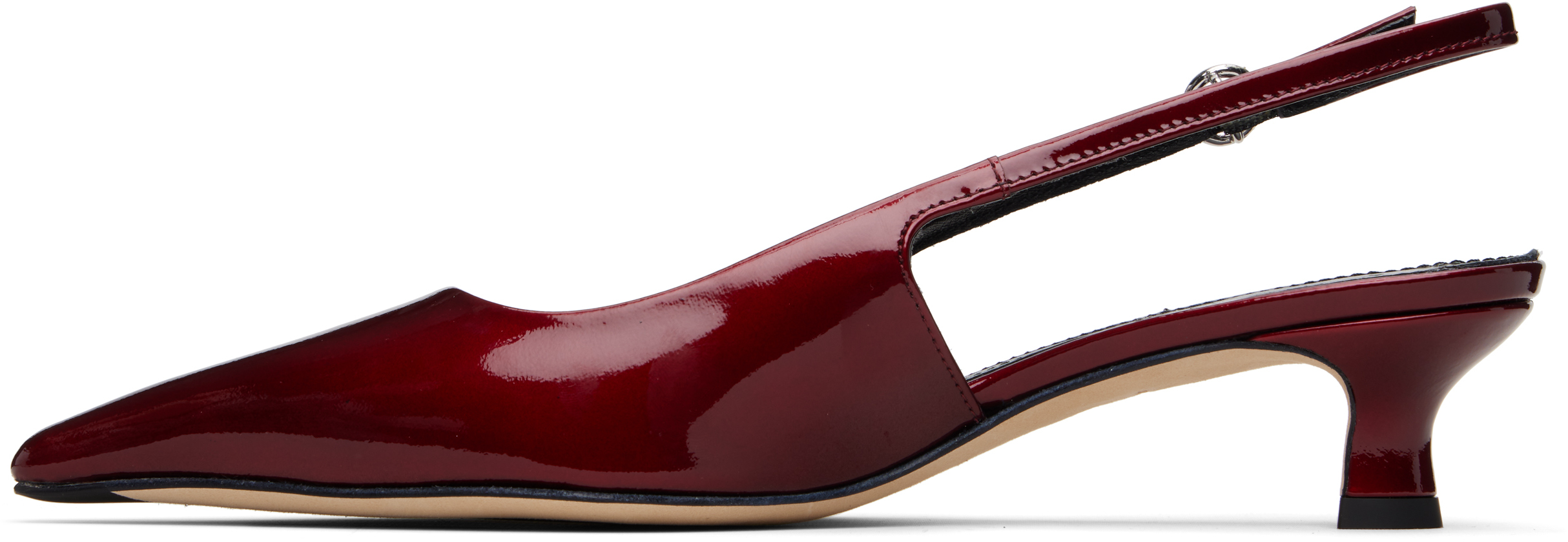 Aeyde Burgundy Catrina Patent Leather Heels In Red