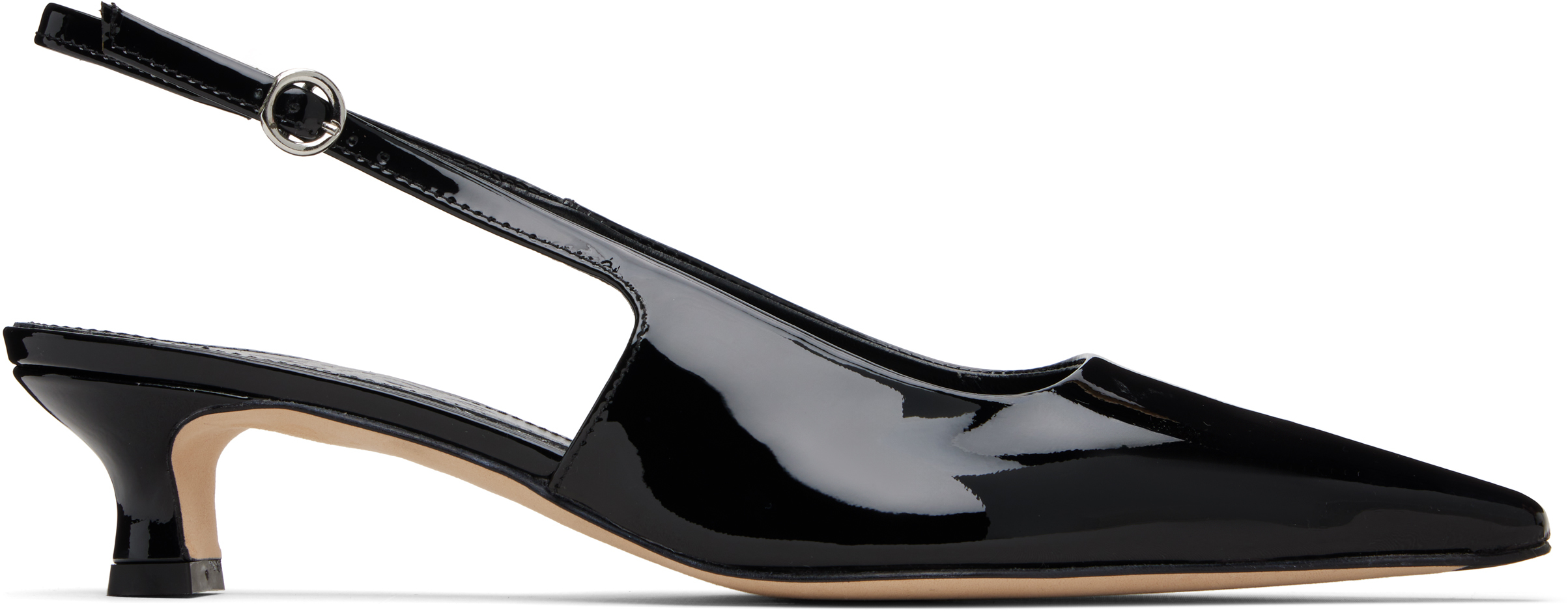 Aeyde Black Catrina Patent Leather Heels