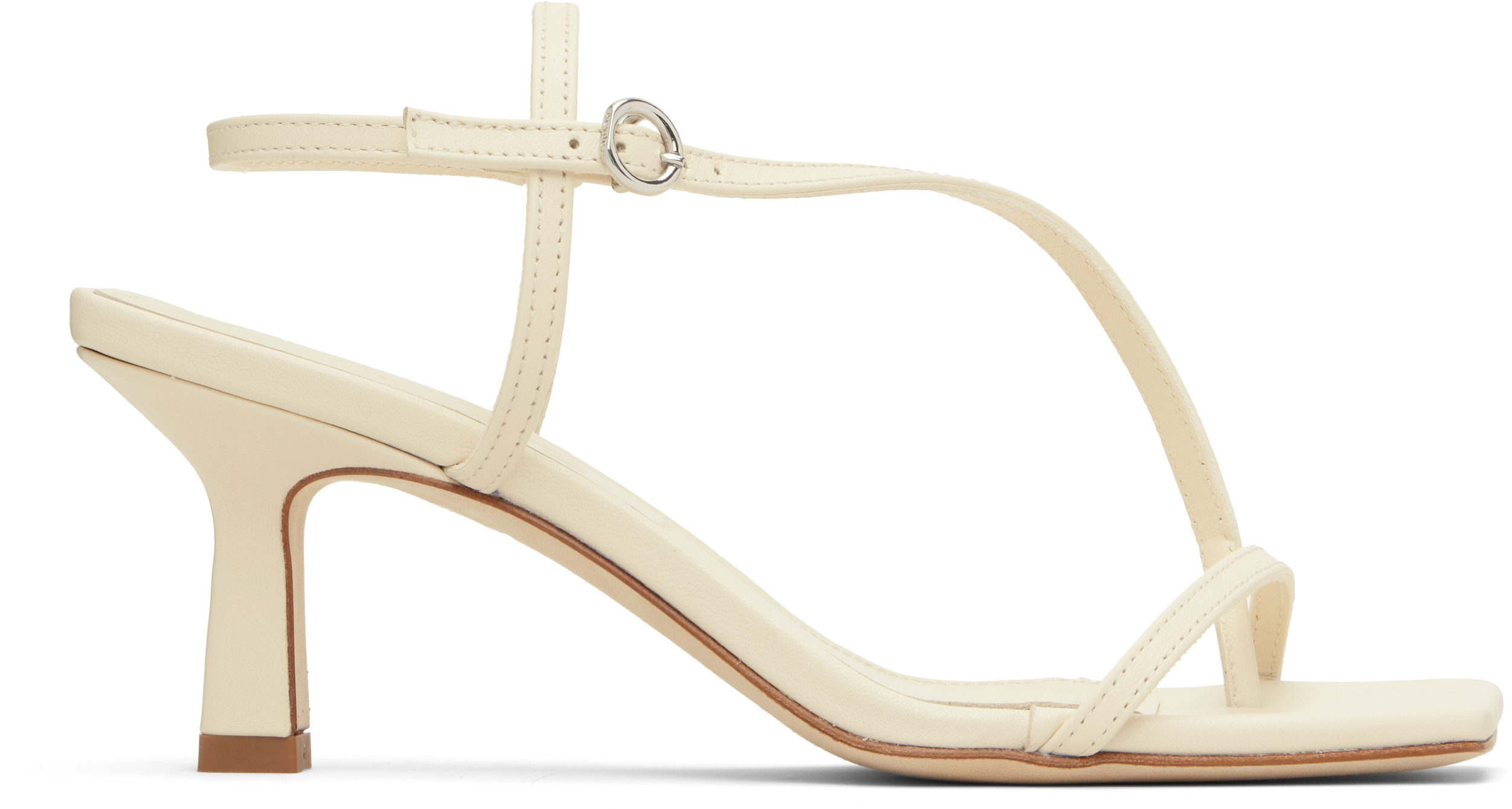Off-White Elise Leather Toe-Post Heeled Sandals