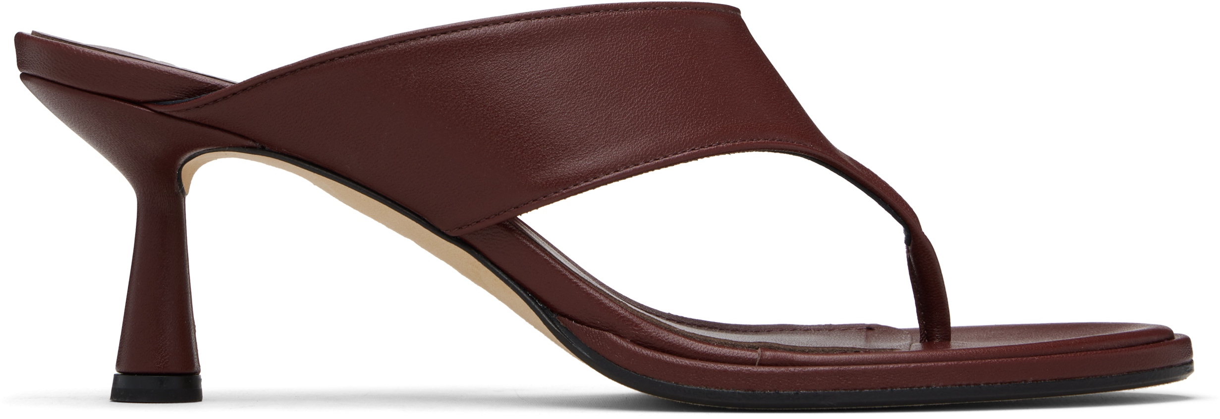 Aeyde Burgundy Olenna Thong Heeled Sandals