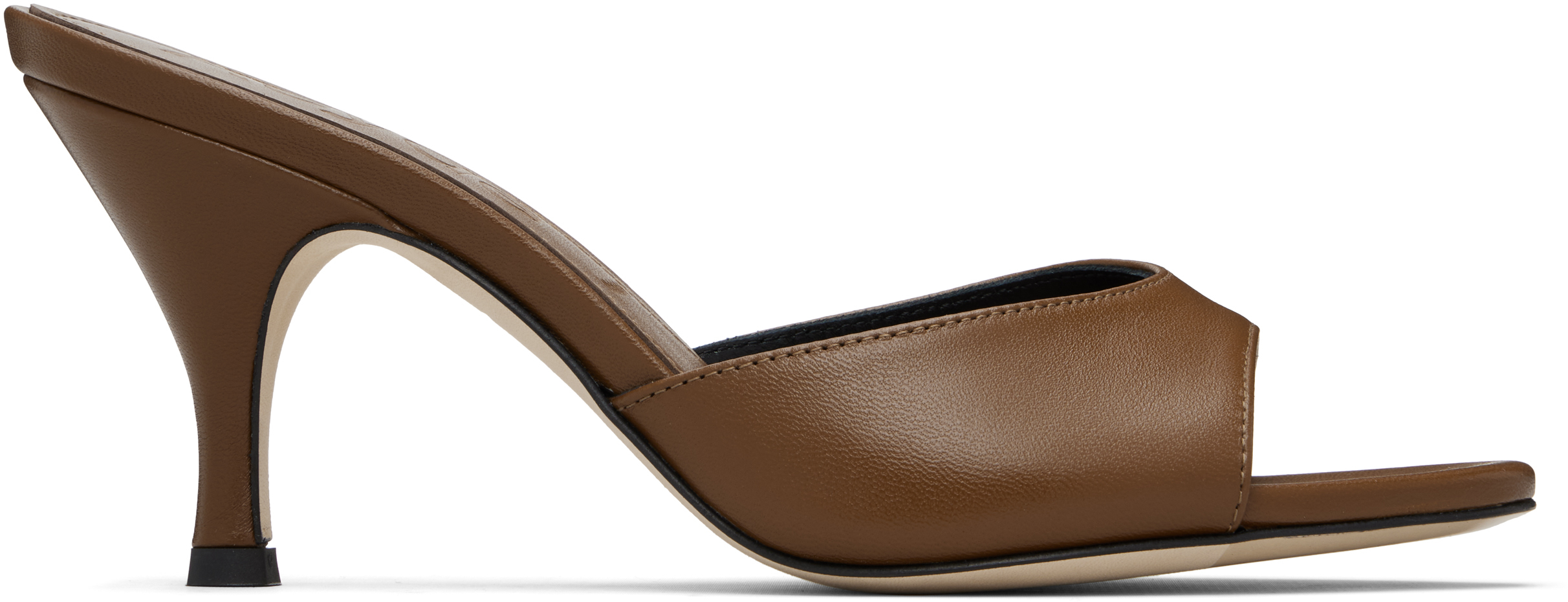 Aeyde Brown Samia Stiletto Mule Heeled Sandals