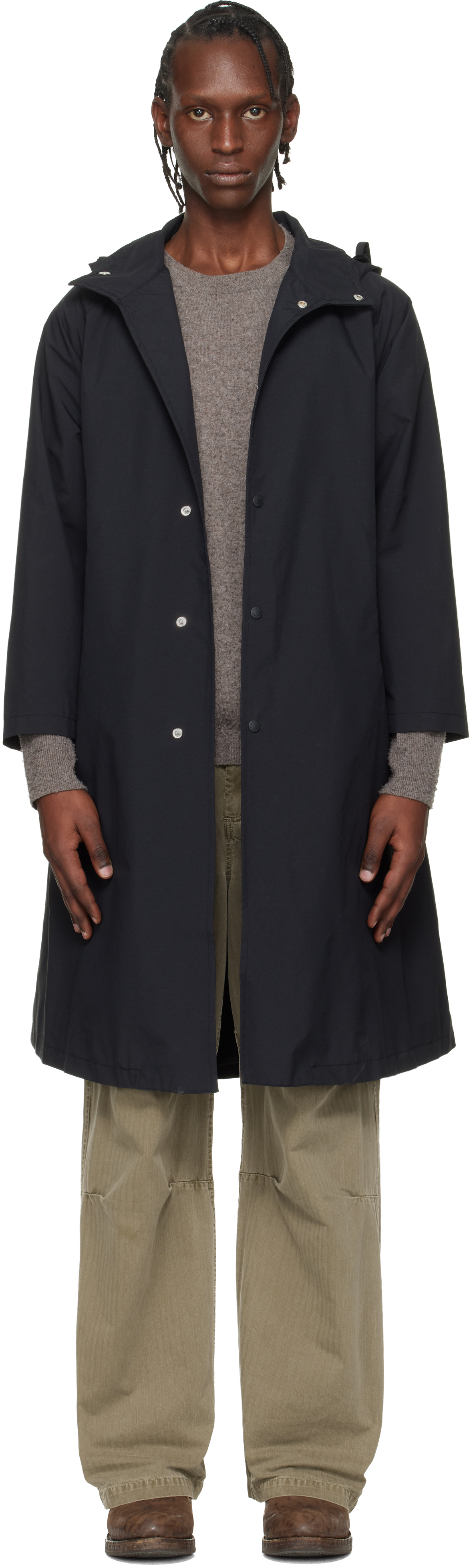 Black 2L Nylon GORE-TEX Hooded Coat by nanamica on Sale
