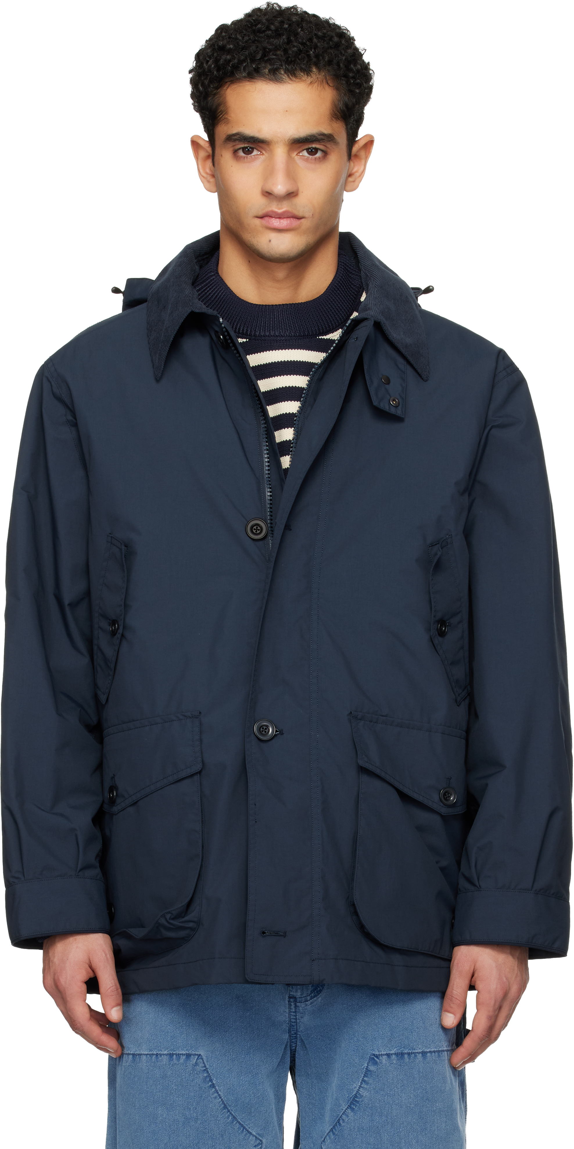 Navy 2L PERTEX UNLIMITED Field Jacket by nanamica on Sale