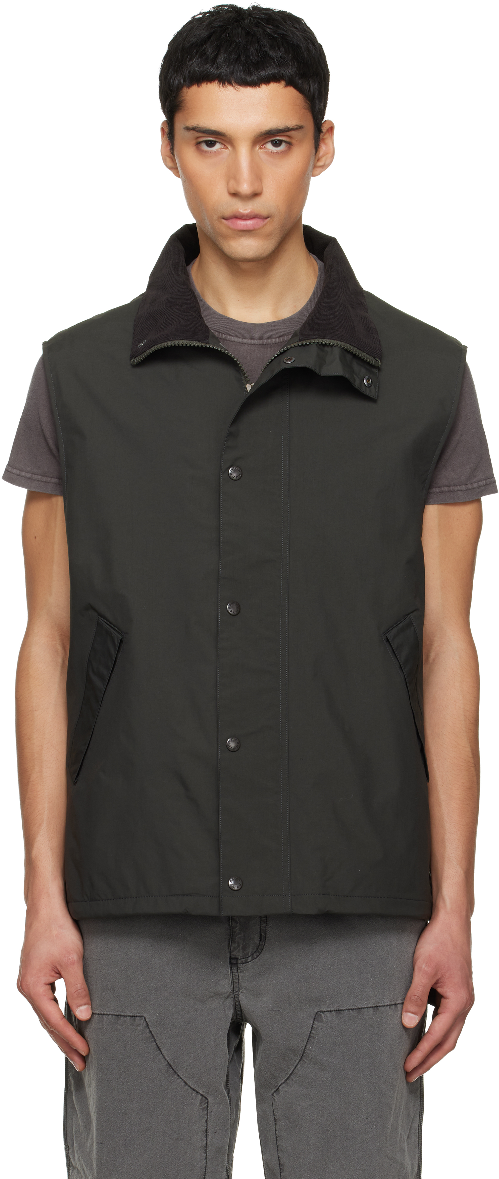 nanamica: Khaki 2L PERTEX UNLIMITED Field Vest | SSENSE Canada