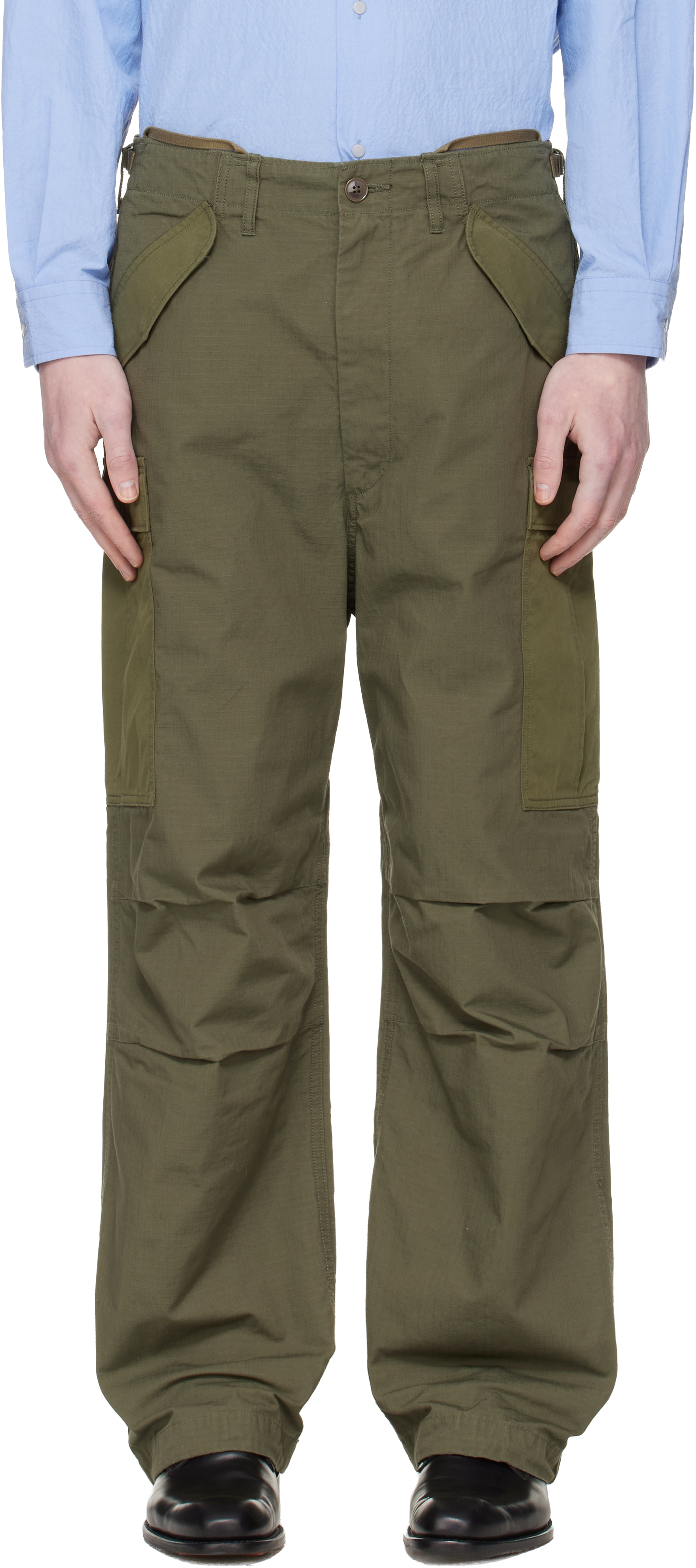 nanamica: カーキ リップストップ カーゴパンツ | SSENSE 日本