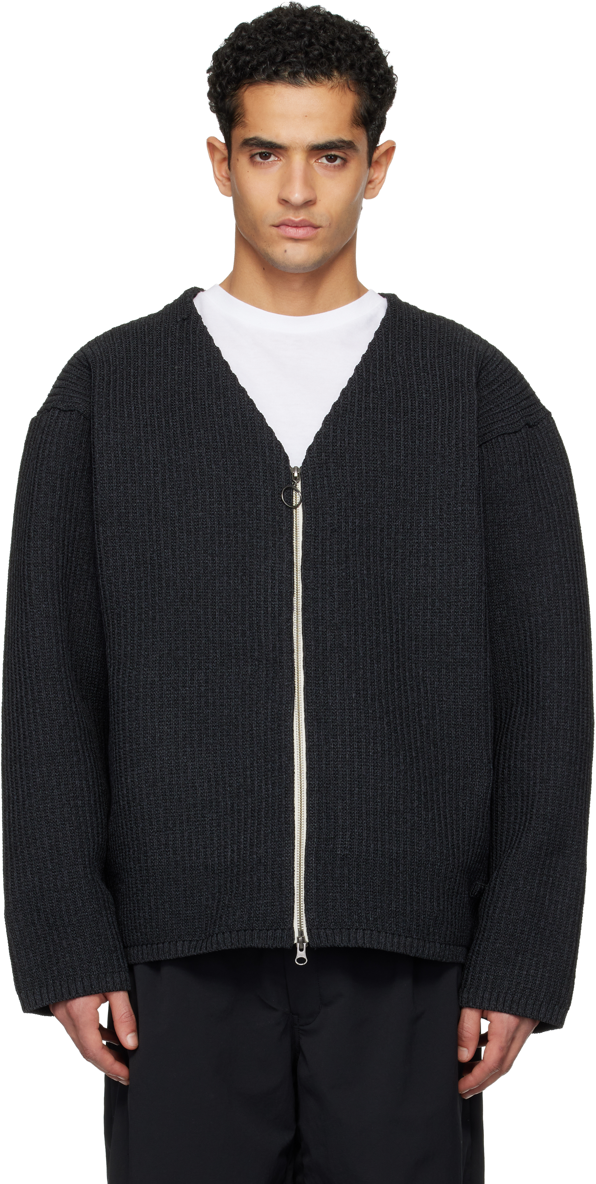 nanamica: Black OOAL 5G Zip Cardigan | SSENSE