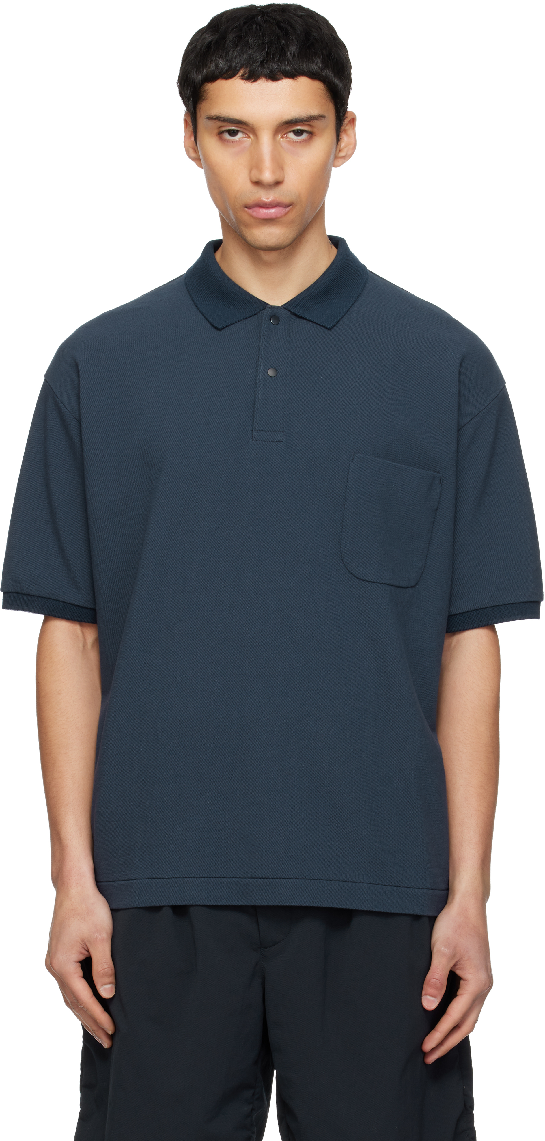 nanamica: ネイビー 半袖ポロシャツ | SSENSE 日本
