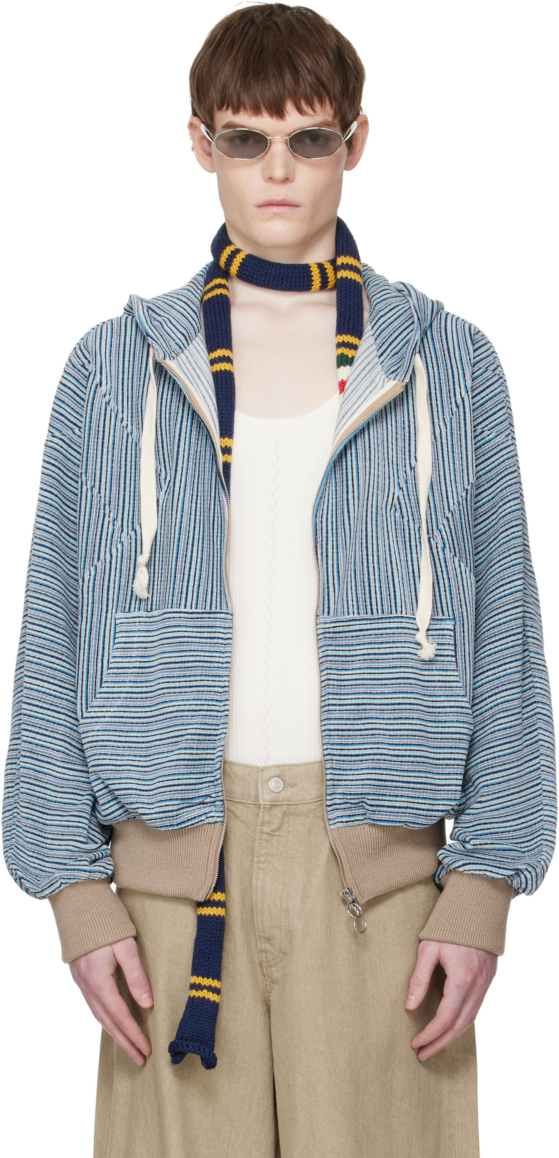 Edward Cuming: Blue Flex Hoodie | SSENSE