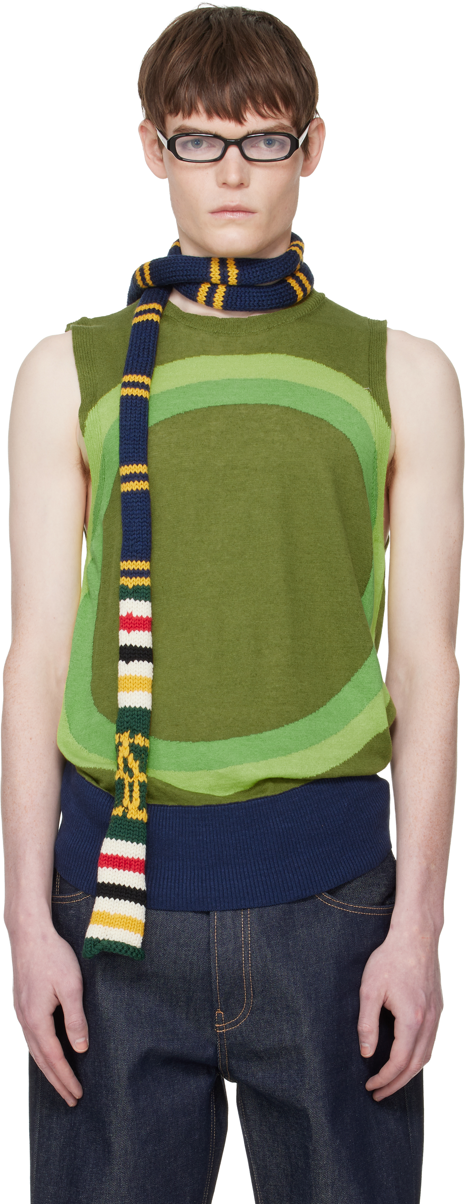 Edward Cuming Green Vortex Tank Top