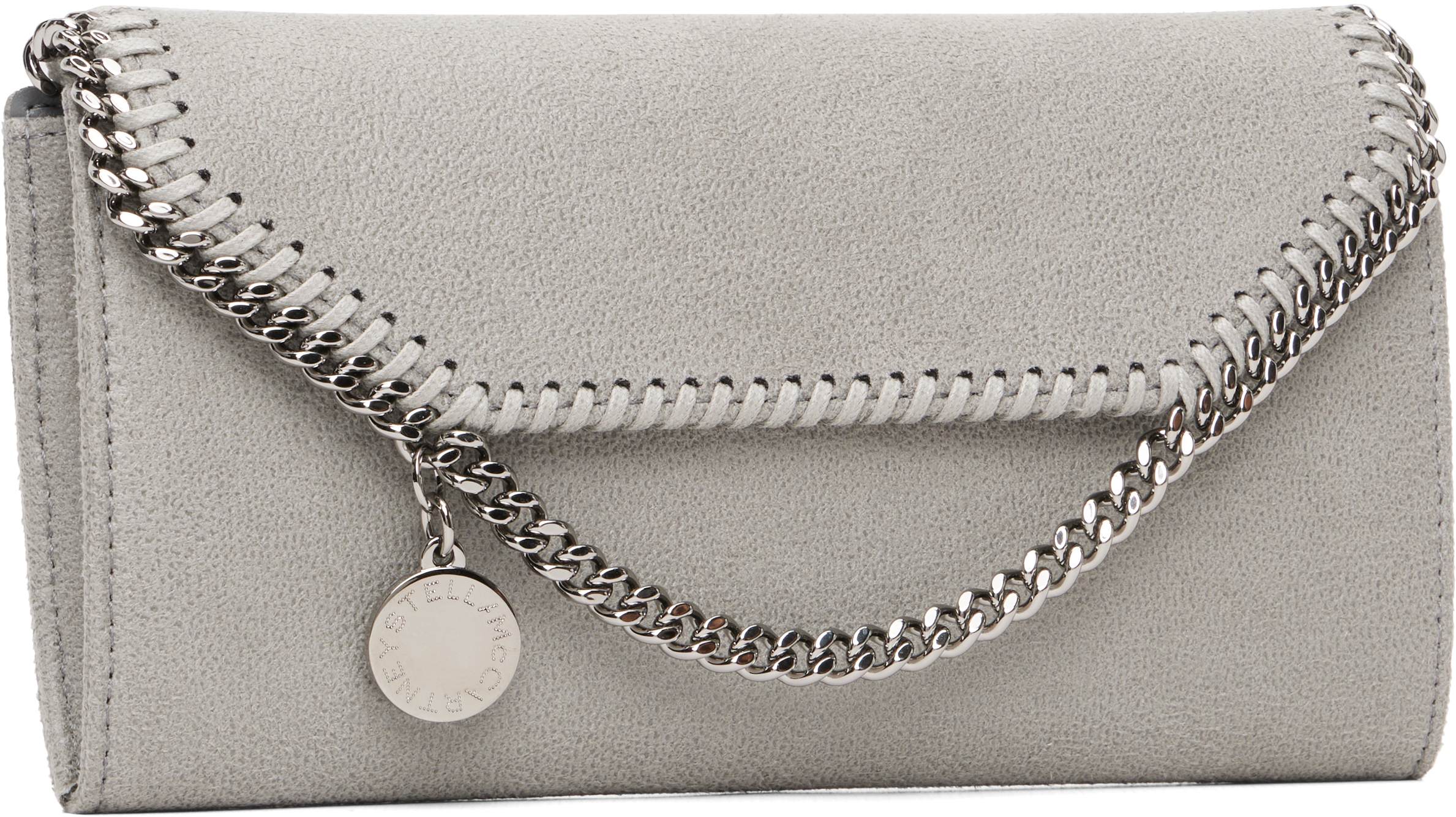 Stella Mccartney Gray Falabella Wallet-on-chain Crossbody Bag In Gray