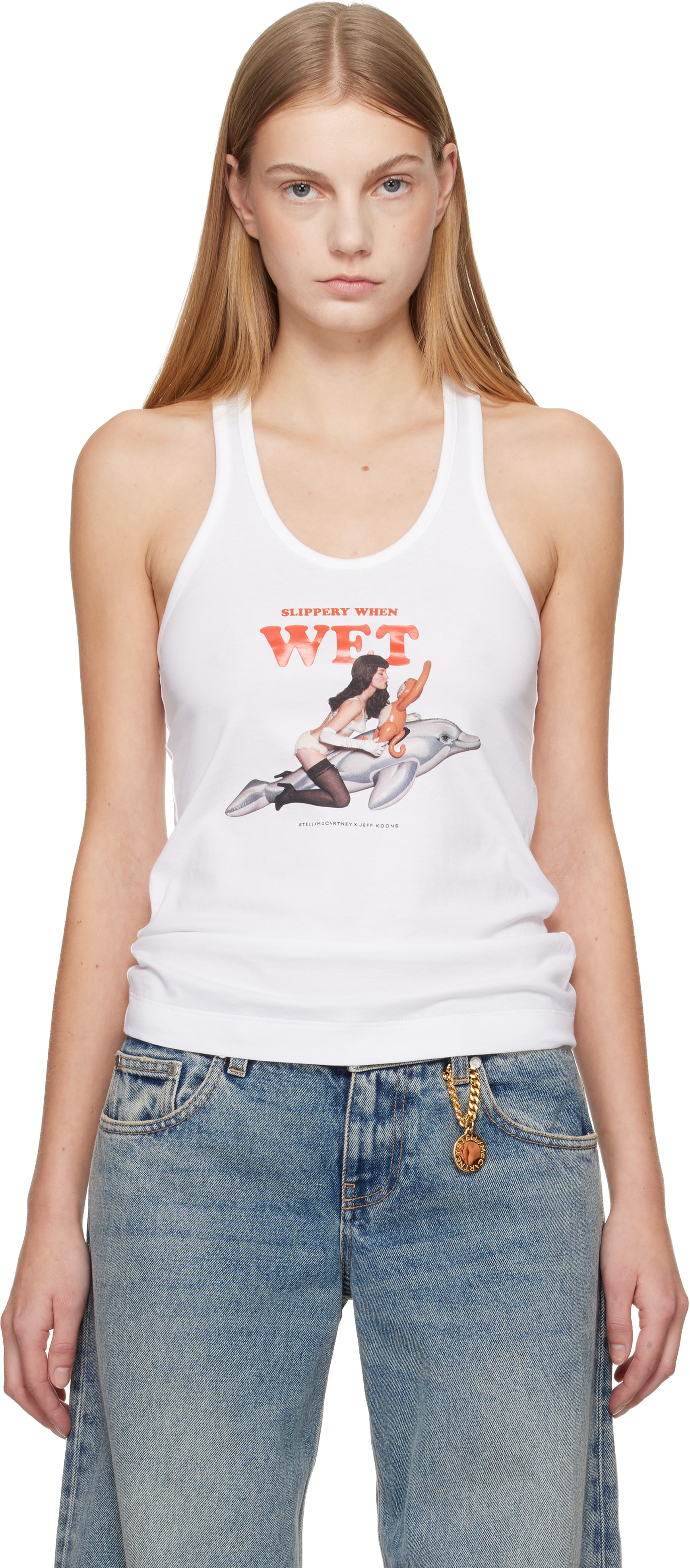 Stella McCartney White Jeff Koons Edition 'Slippery When Wet' Tank Top