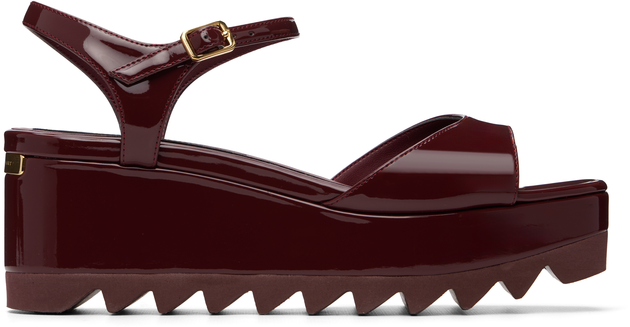 Stella McCartney Burgundy Elyse Patent Platform Sandals