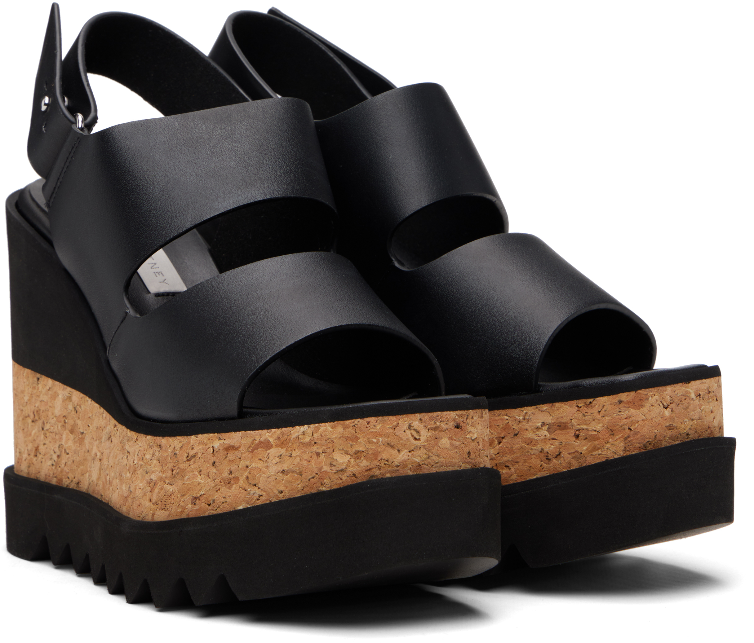 Stella Mccartney Black Elyse Alter Mat Platform Heeled Sandals In Black