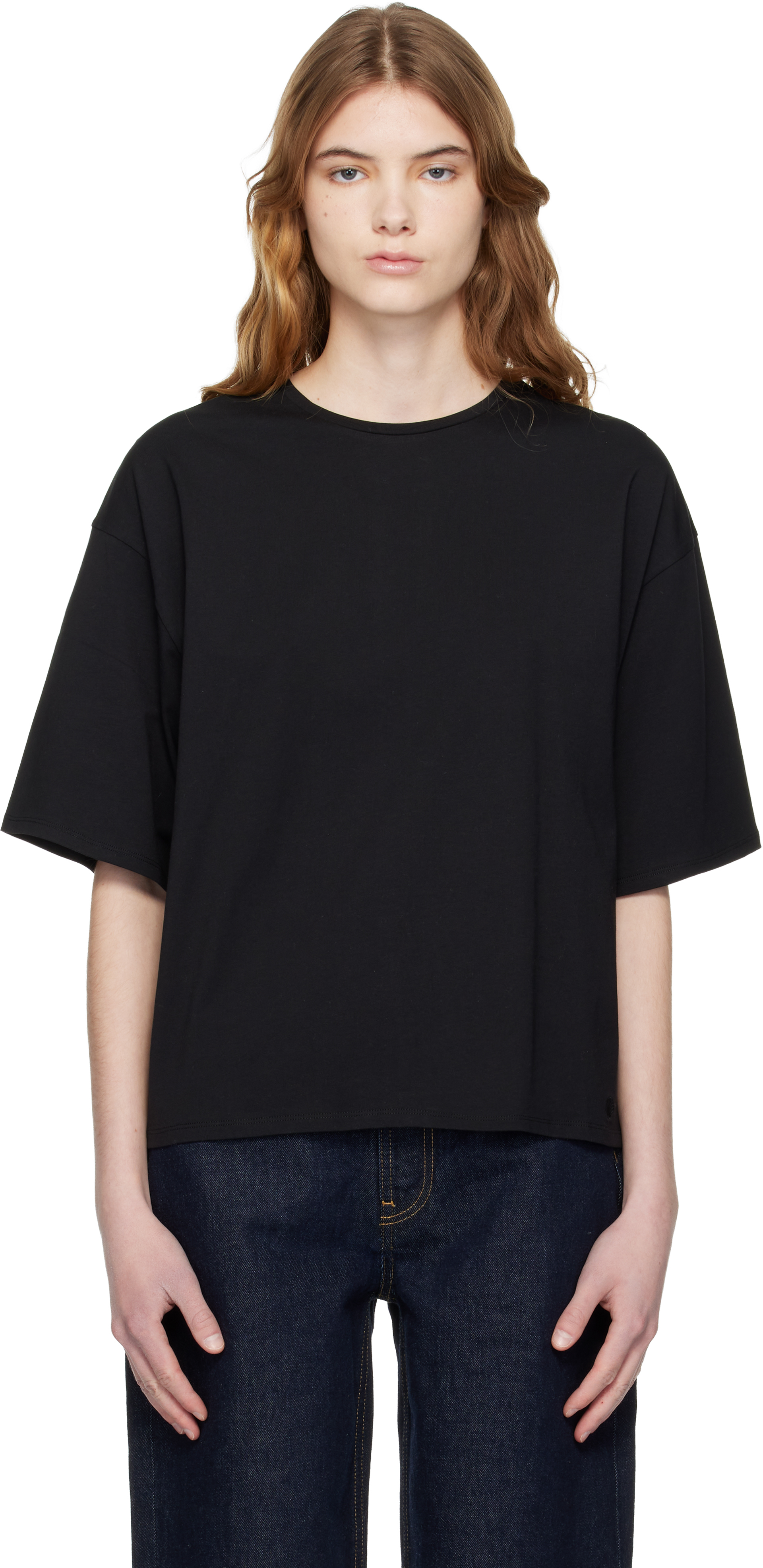 Loulou de Saison: Black Osis Oversized T-shirt | SSENSE