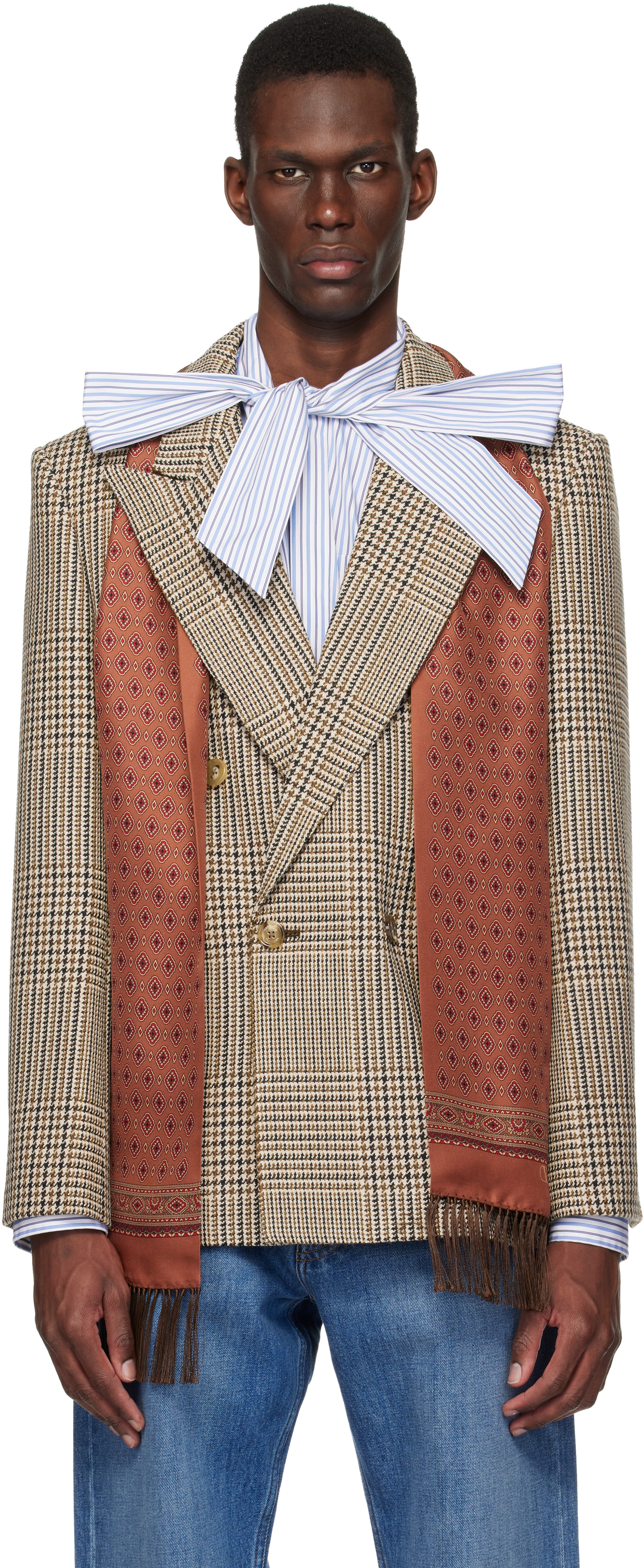 Valentino Beige Double-Breasted Blazer