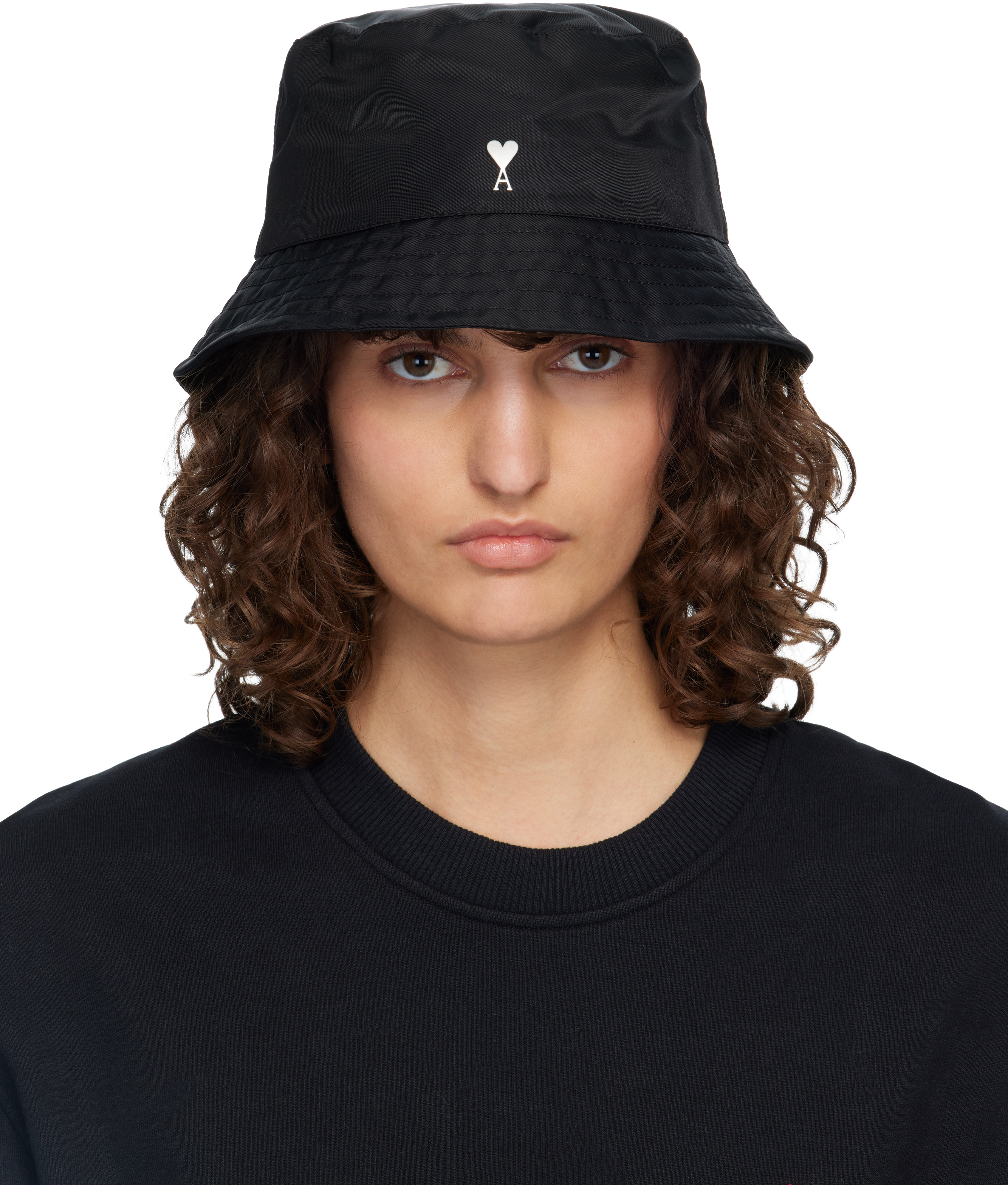 Black Ami de Coeur Stud Bucket Hat