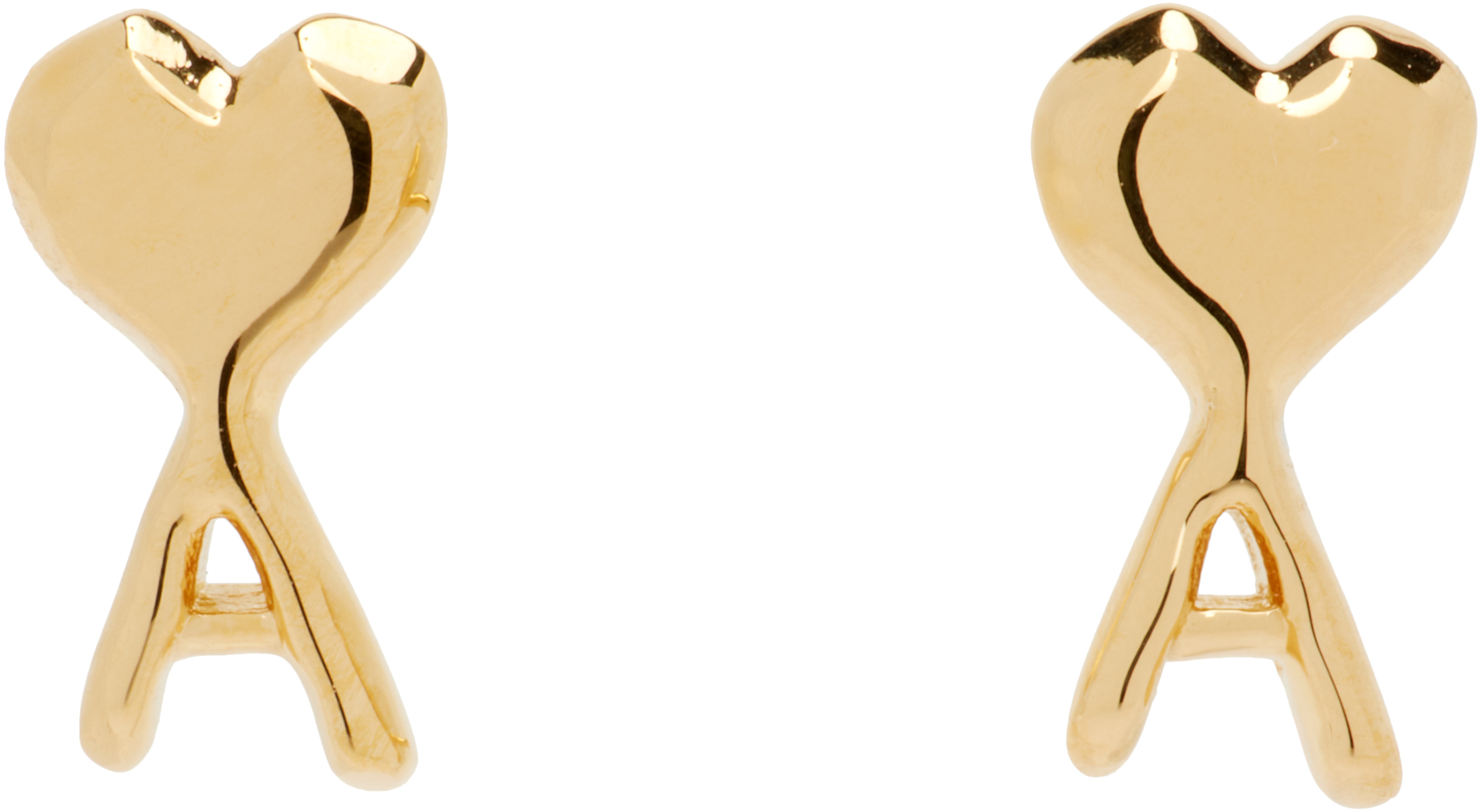 AMI Paris: Ami de Coeur Hammered ピアス | SSENSE 日本