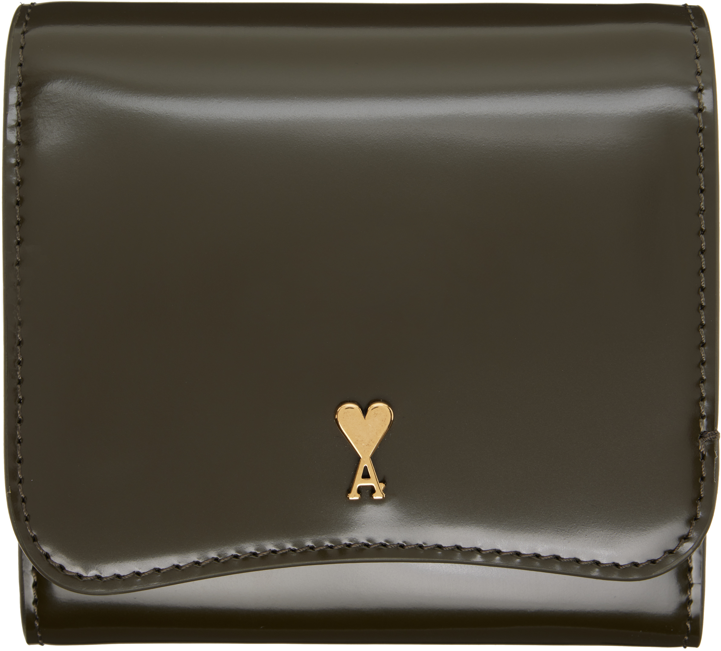 AMI Paris Khaki Paris Paris Compact Wallet
