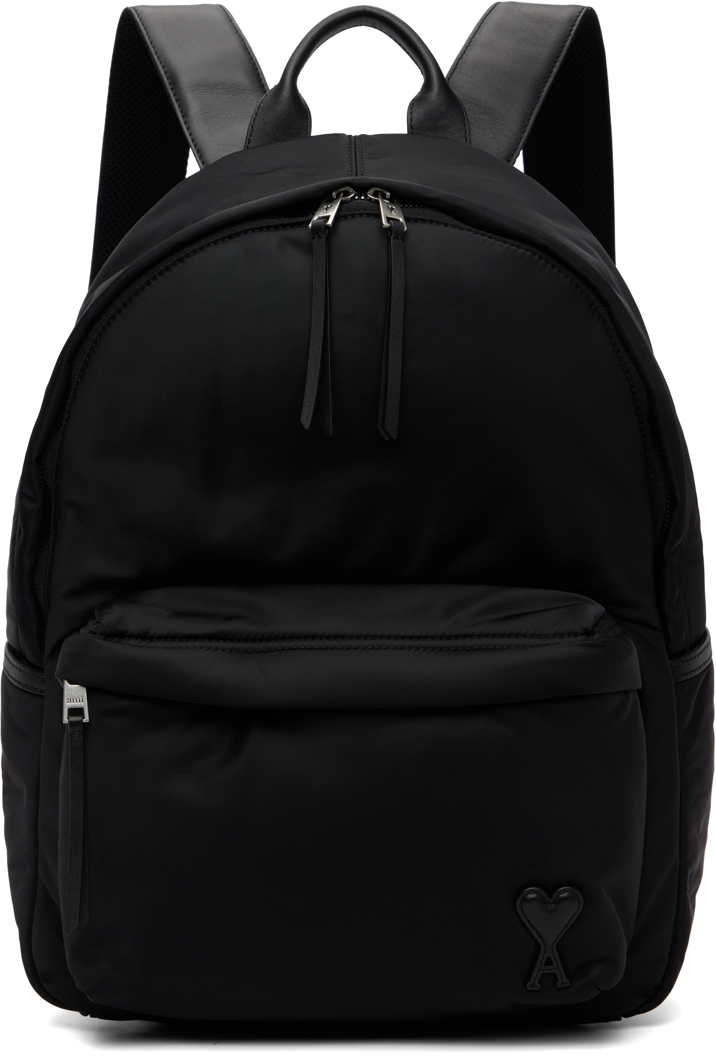 AMI Paris Black Nylon Marcel Backpack