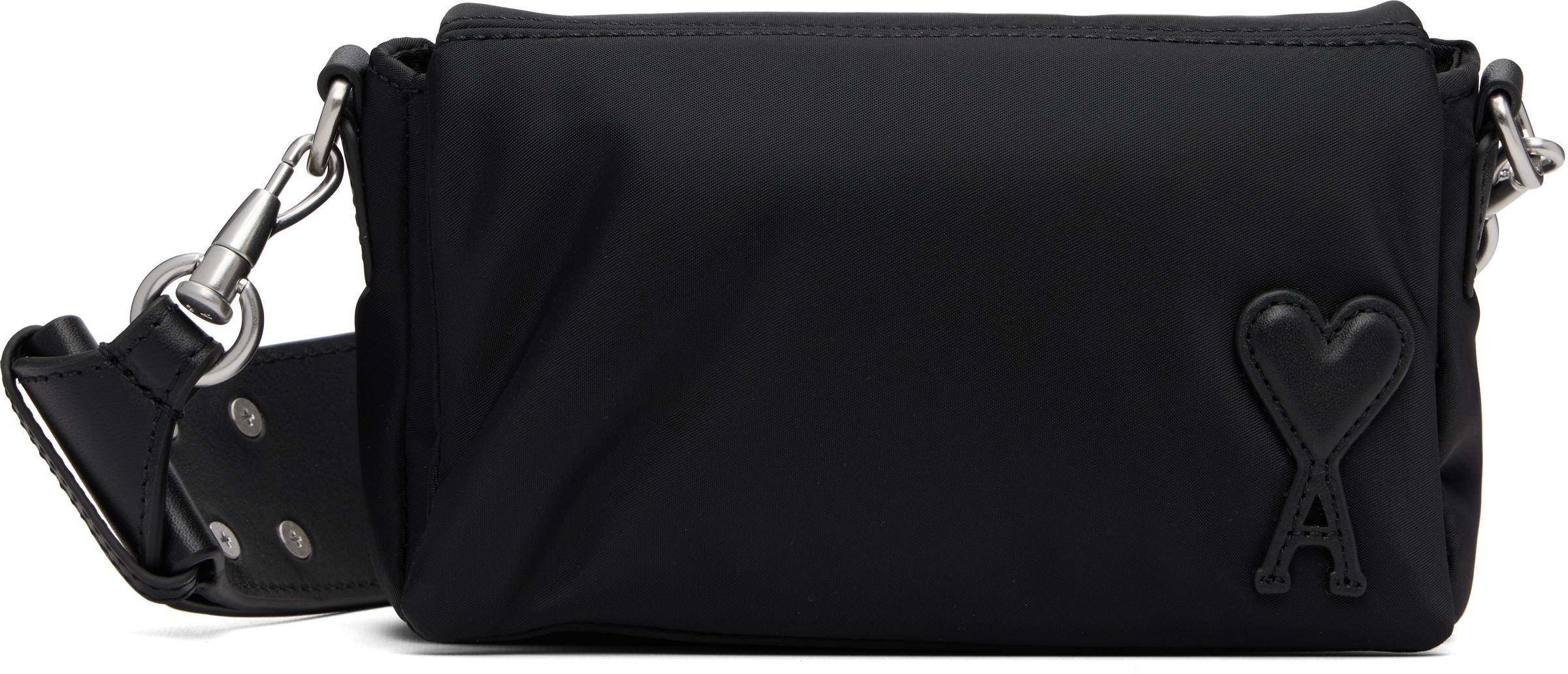 AMI Paris Black Nylon Marcel Lunch Box Bag